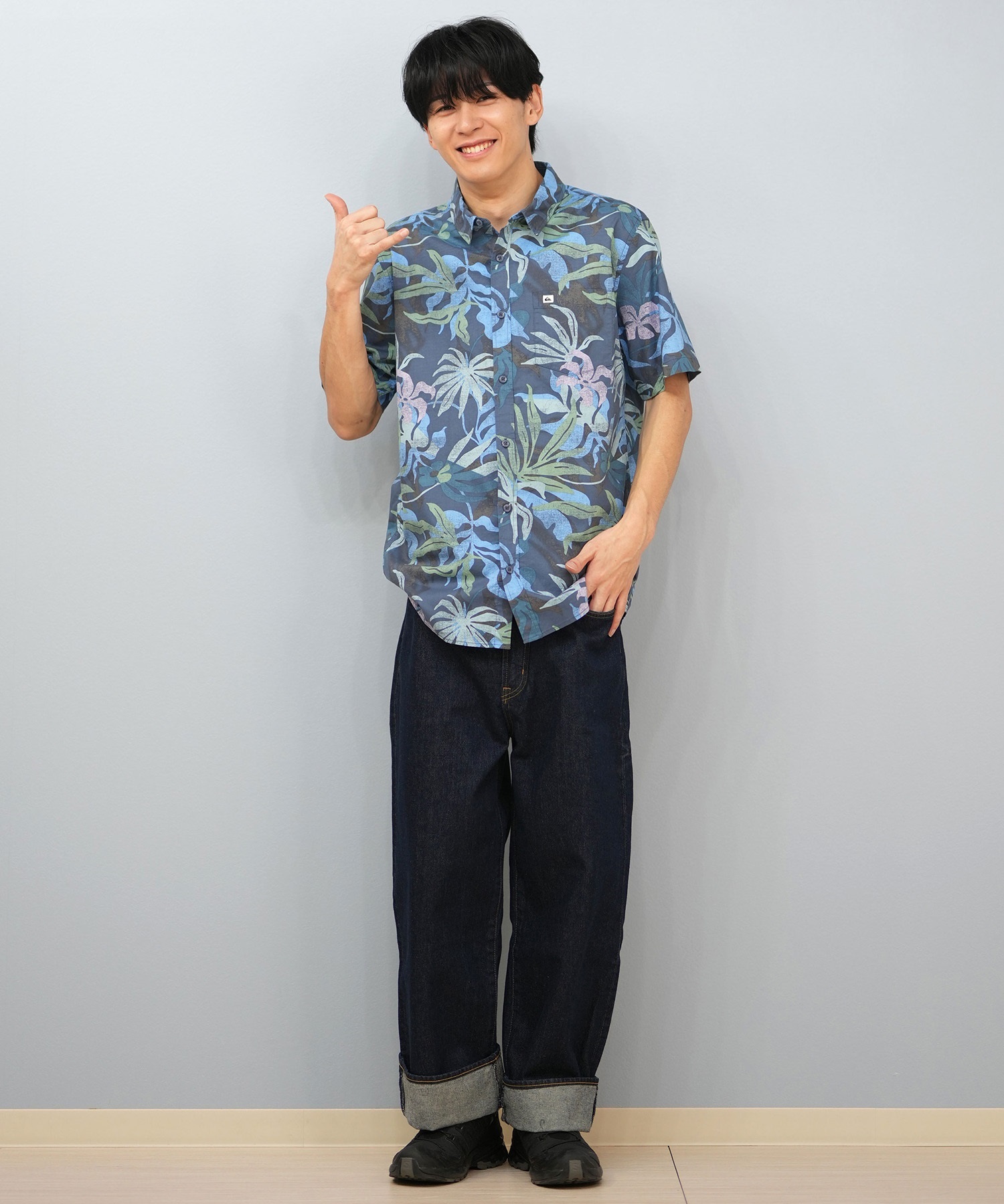 QUIKSILVER クイックシルバー 半袖 シャツ メンズ 総柄 柄シャツ APERO