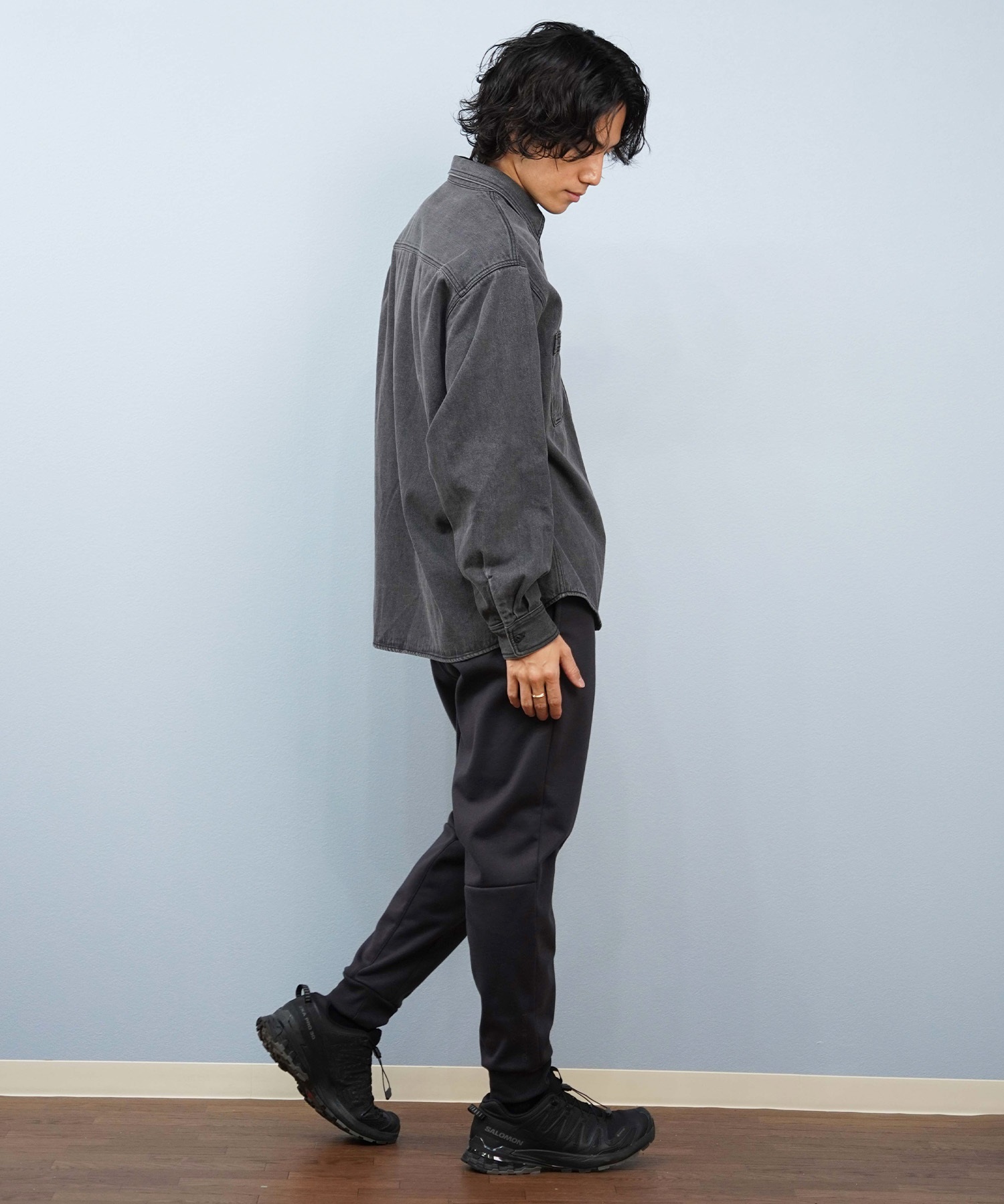 QUIKSILVER クイックシルバー ロングパンツ メンズ WR DOUBLE LOGO PANT フリースパンツ 防風 撥水 セットアップ対応 QPT254003(BLK-M)