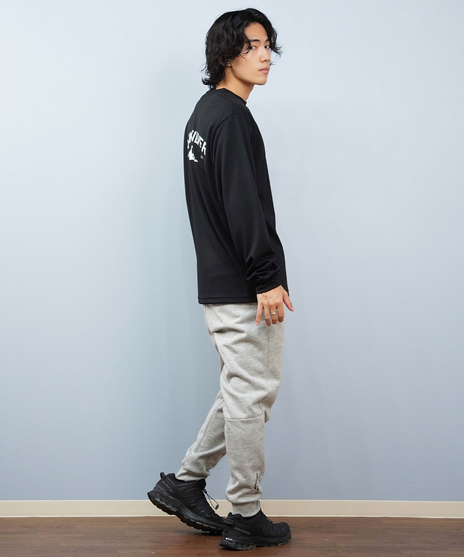 QUIKSILVER クイックシルバー ロングパンツ メンズ WR DOUBLE LOGO PANT フリースパンツ 防風 撥水 セットアップ対応 QPT254003(BLK-M)