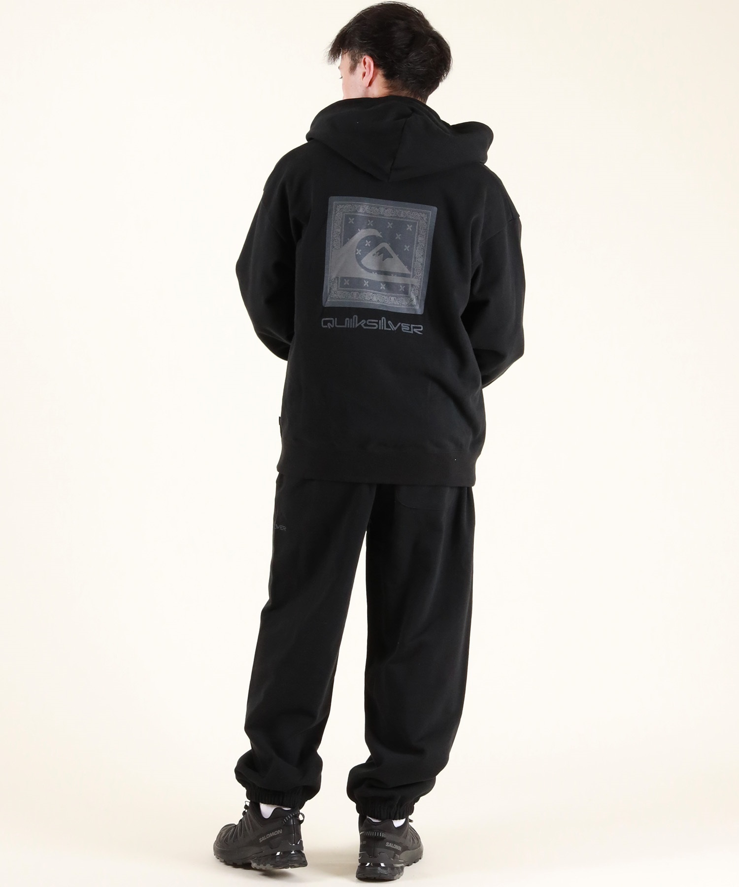 QUIKSILVER クイックシルバー ロングパンツ メンズ スウェット パンツ セットアップ対応 QPT254605M ムラサキスポーツ限定(BLK-M)