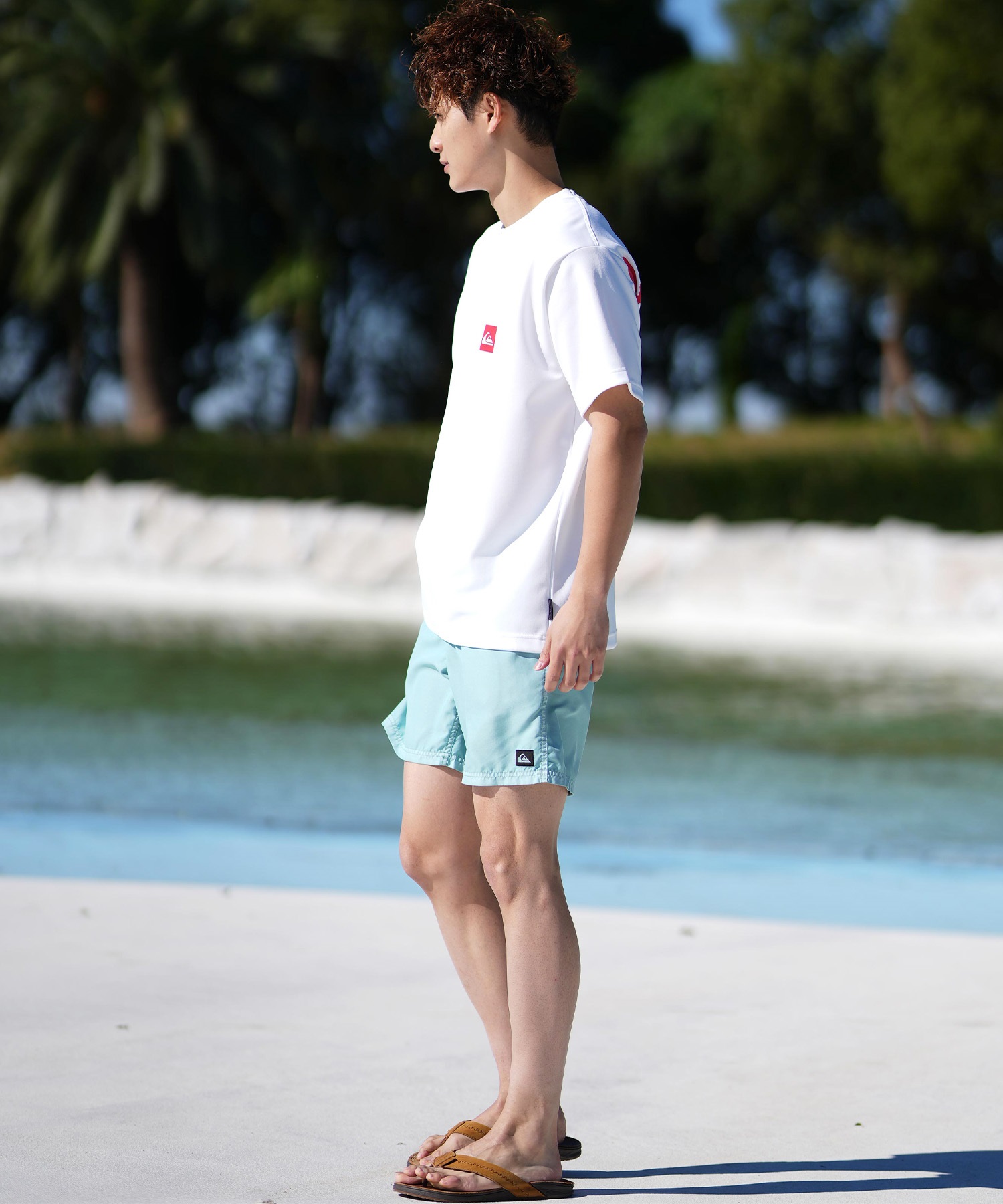 QUIKSILVER クイックシルバー 水着 トランクス ボードショーツ メンズ 海パン ワンポイント ロゴ 17インチ 水陸両用 EQYJV04156(KVJ0-S)