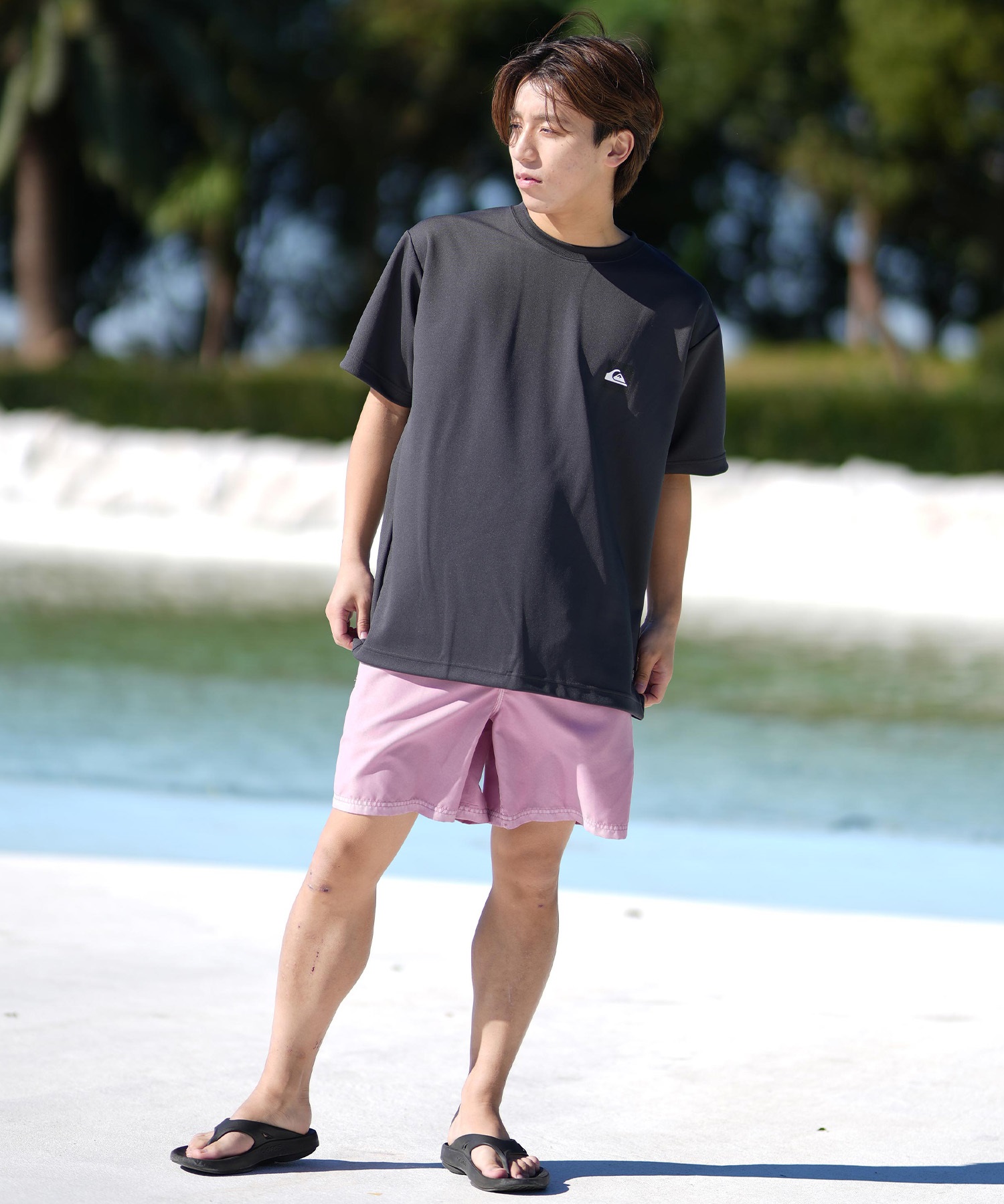QUIKSILVER クイックシルバー 水着 トランクス ボードショーツ メンズ 海パン ワンポイント ロゴ 17インチ 水陸両用 EQYJV04156(KVJ0-S)