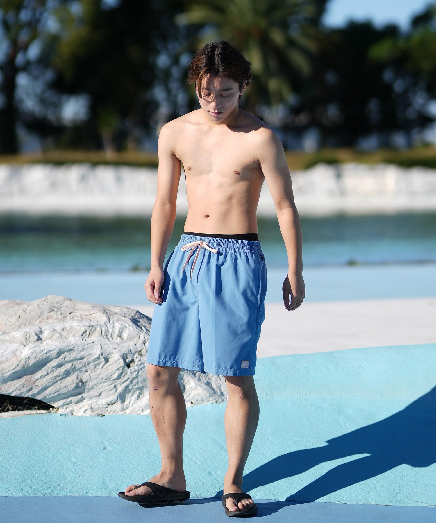 QUIKSILVER クイックシルバー 水着 海パン トランクス サーフパンツ メンズ ボードショーツ 19インチ EVERYDAY SOLID VOLLEY 19 EQYJV04137(KVJ0-S)