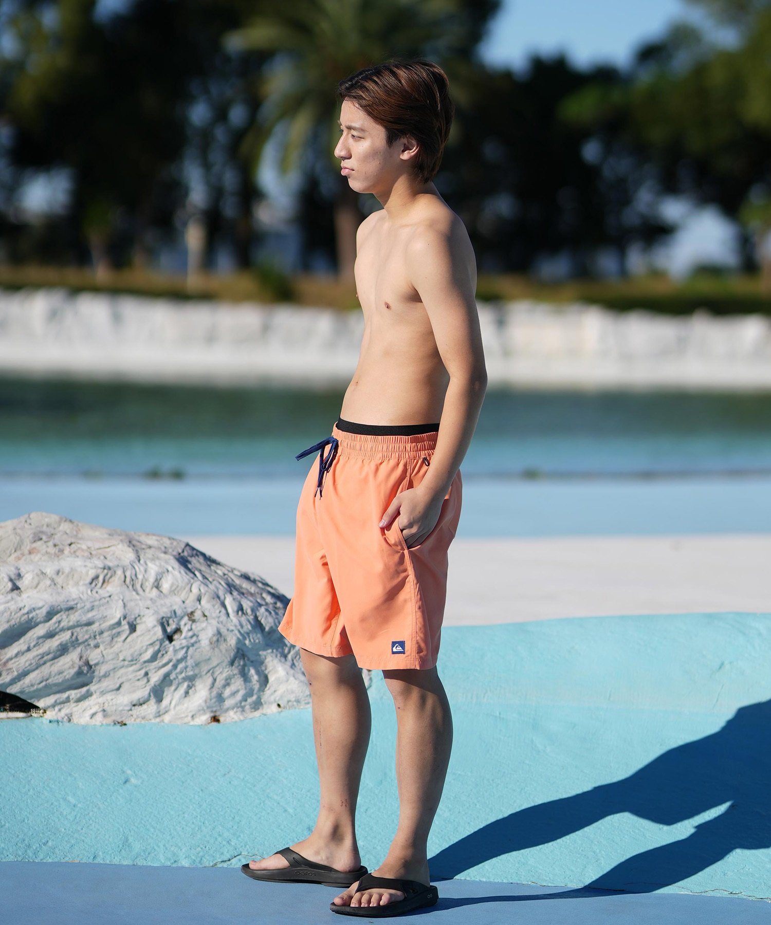 QUIKSILVER クイックシルバー 水着 海パン トランクス サーフパンツ メンズ ボードショーツ 19インチ EVERYDAY SOLID VOLLEY 19 EQYJV04137(KVJ0-S)
