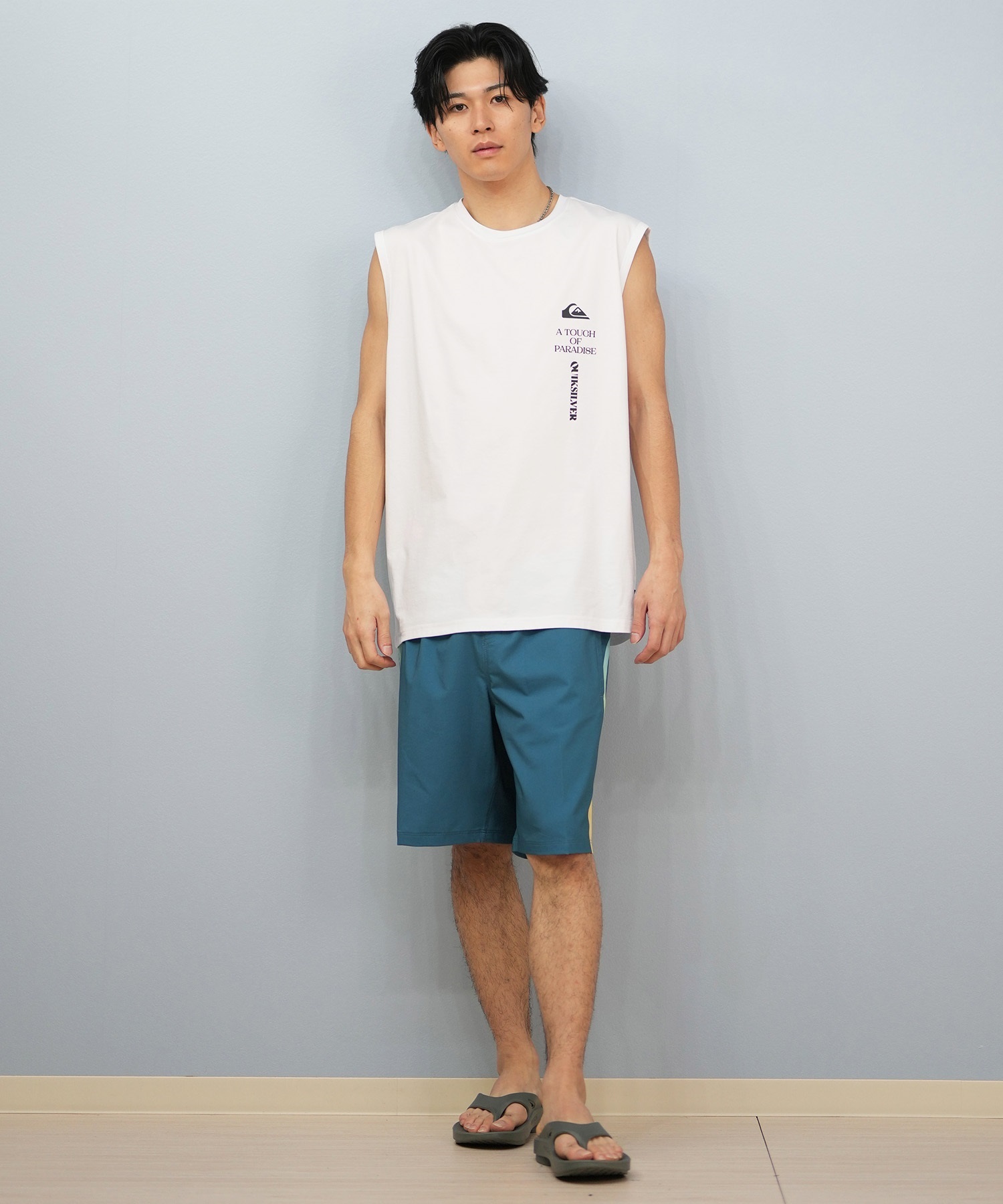 FOLKS THE LABEL サーフスイムウェア ジョーゼット風 サーフショーツ スイムウェア / 水着｜グリーン