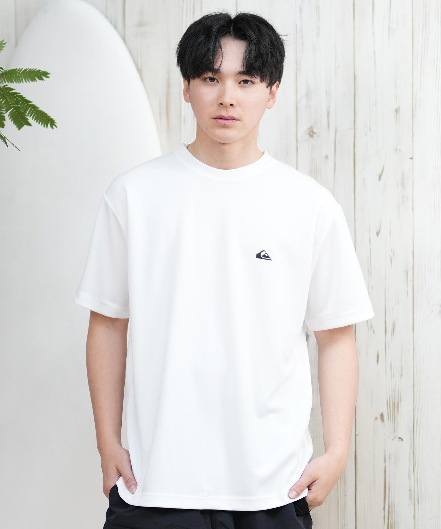 QUIKSILVER クイックシルバー ラッシュガード メンズ 半袖 Tシャツ 水陸両用 UVカット QLY251622M ムラサキスポーツ限定(WHT1-M)