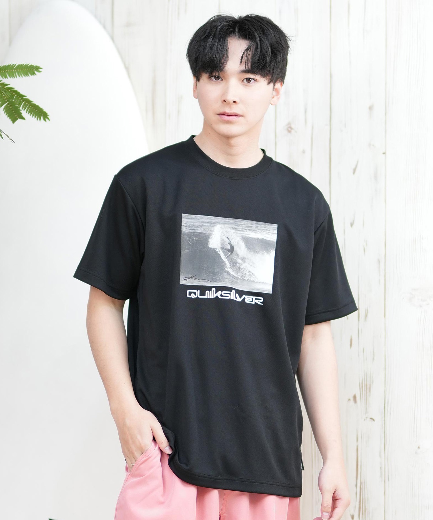 QUIKSILVER クイックシルバー ラッシュガード メンズ 半袖 Tシャツ 水陸両用 UVカット QLY251622M ムラサキスポーツ限定(WHT1-M)