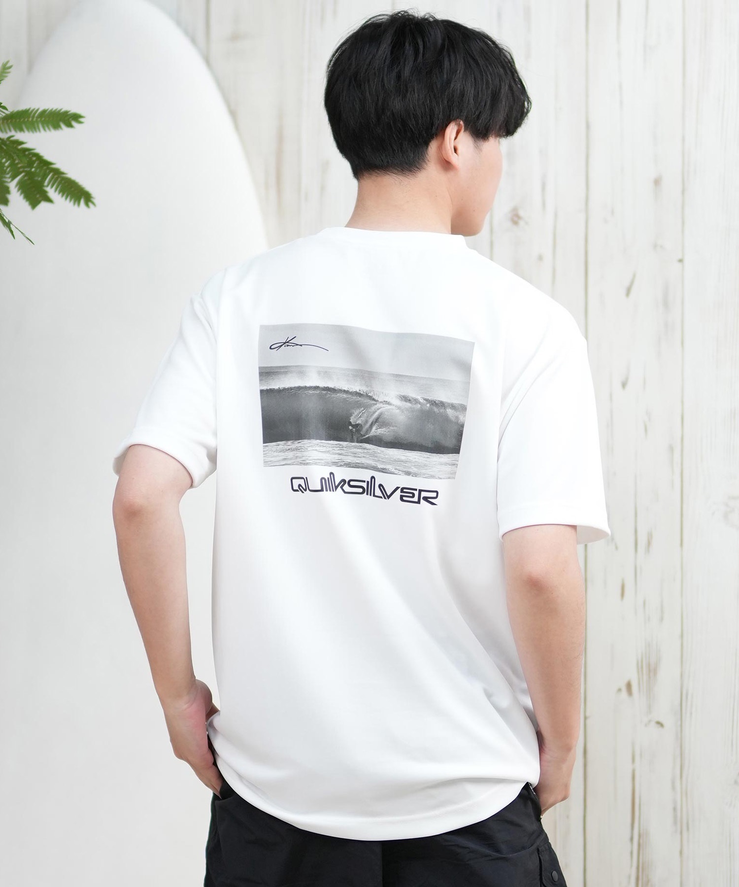 QUIKSILVER クイックシルバー ラッシュガード メンズ 半袖 Tシャツ 水陸両用 UVカット QLY251622M ムラサキスポーツ限定(WHT1-M)