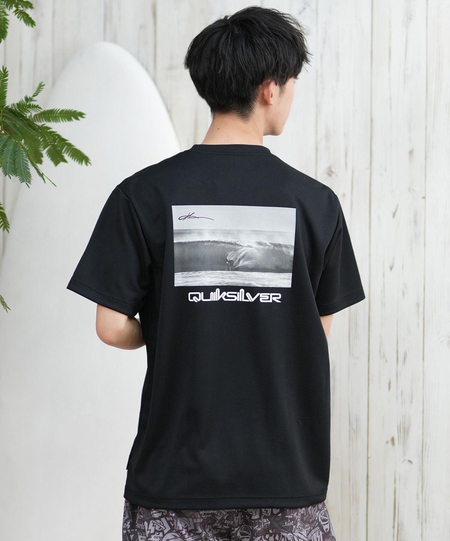 QUIKSILVER クイックシルバー ラッシュガード メンズ 半袖 Tシャツ 水陸両用 UVカット QLY251622M ムラサキスポーツ限定(WHT1-M)