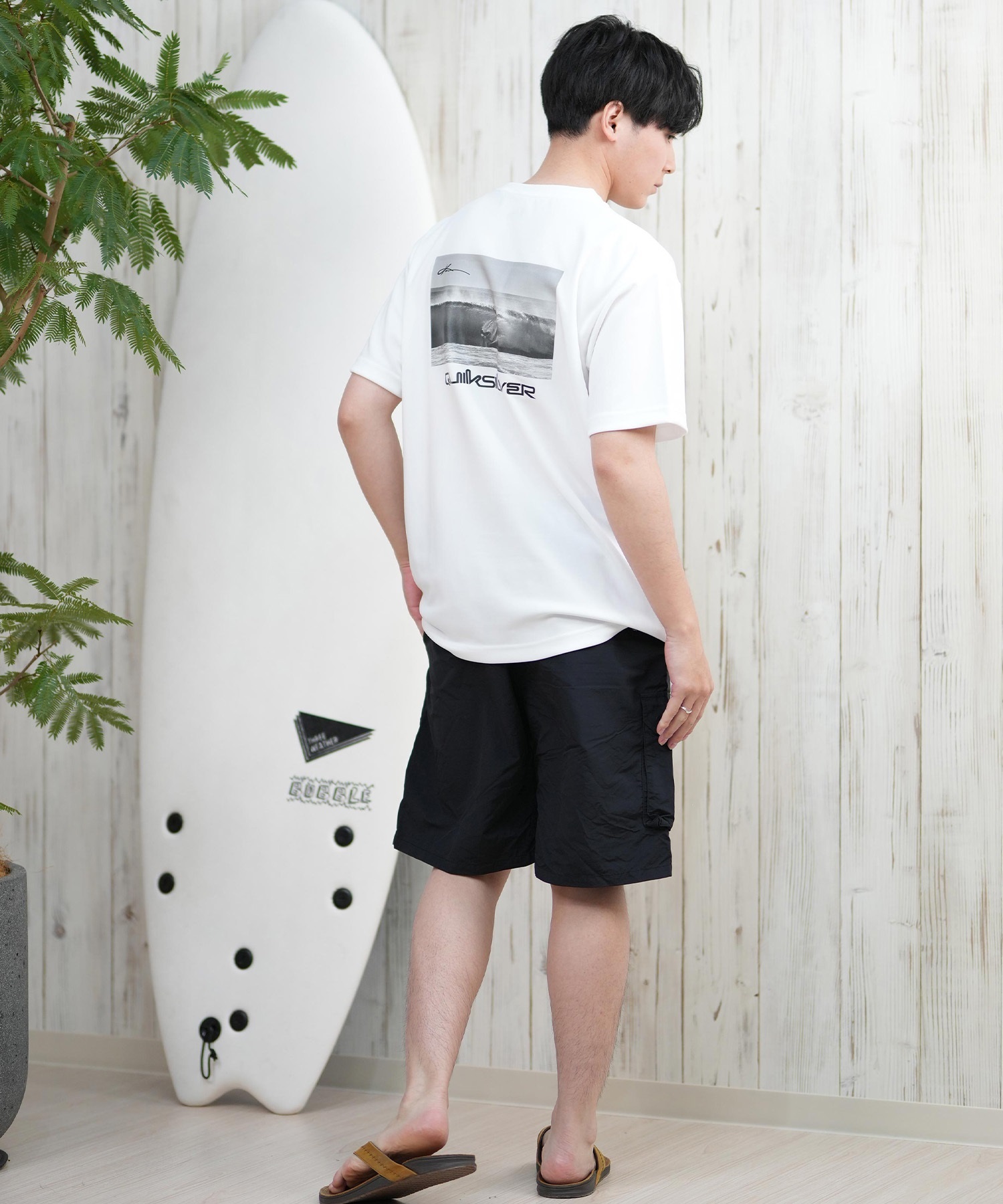 QUIKSILVER クイックシルバー ラッシュガード メンズ 半袖 Tシャツ 水陸両用 UVカット QLY251622M ムラサキスポーツ限定(WHT1-M)
