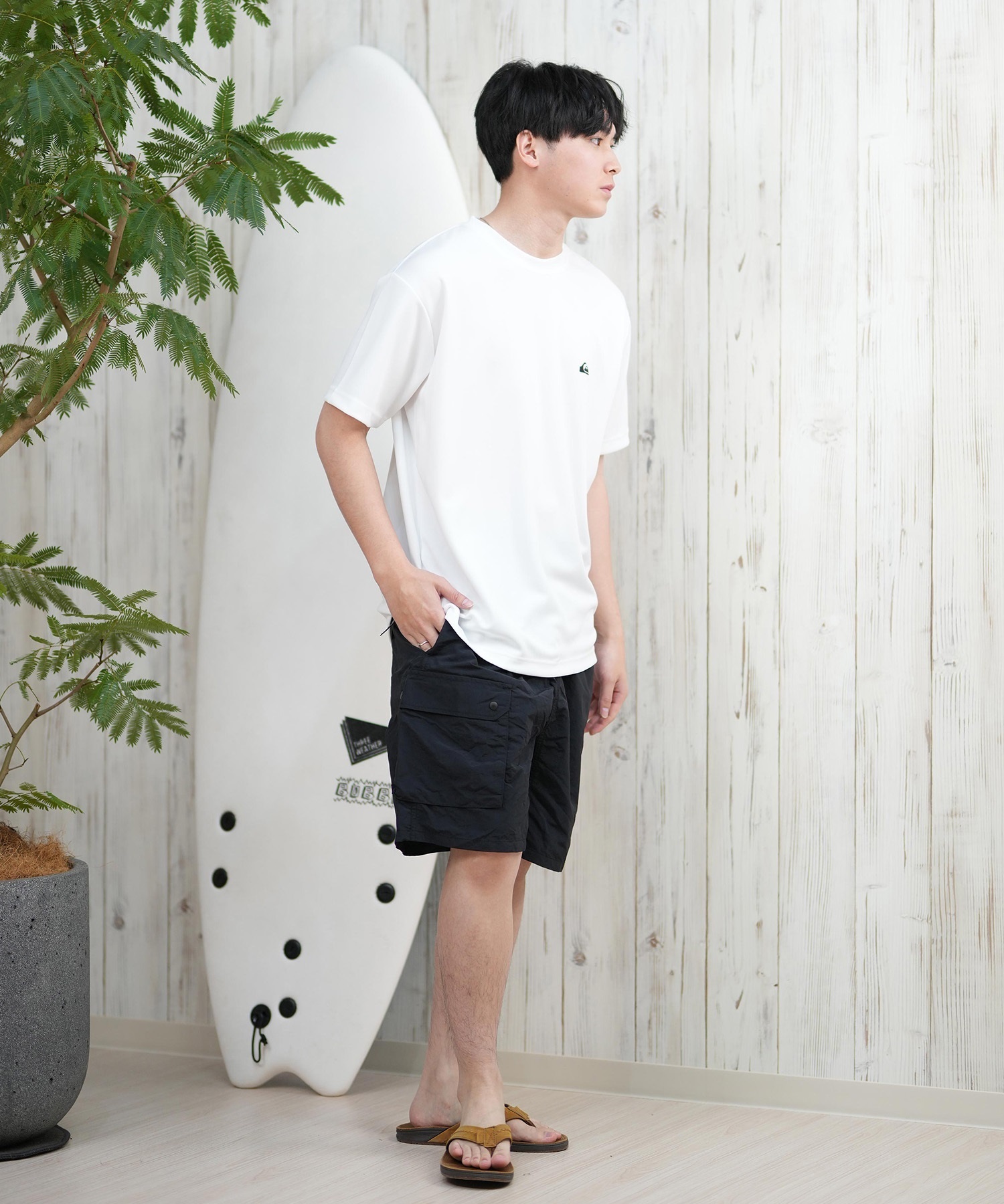 QUIKSILVER クイックシルバー ラッシュガード メンズ 半袖 Tシャツ 水陸両用 UVカット QLY251622M ムラサキスポーツ限定(WHT1-M)