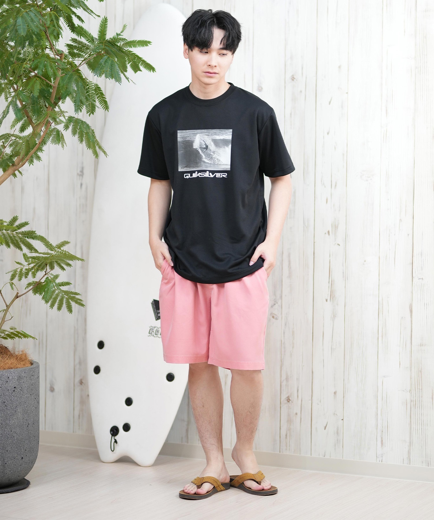 QUIKSILVER クイックシルバー ラッシュガード メンズ 半袖 Tシャツ 水陸両用 UVカット QLY251622M ムラサキスポーツ限定(WHT1-M)