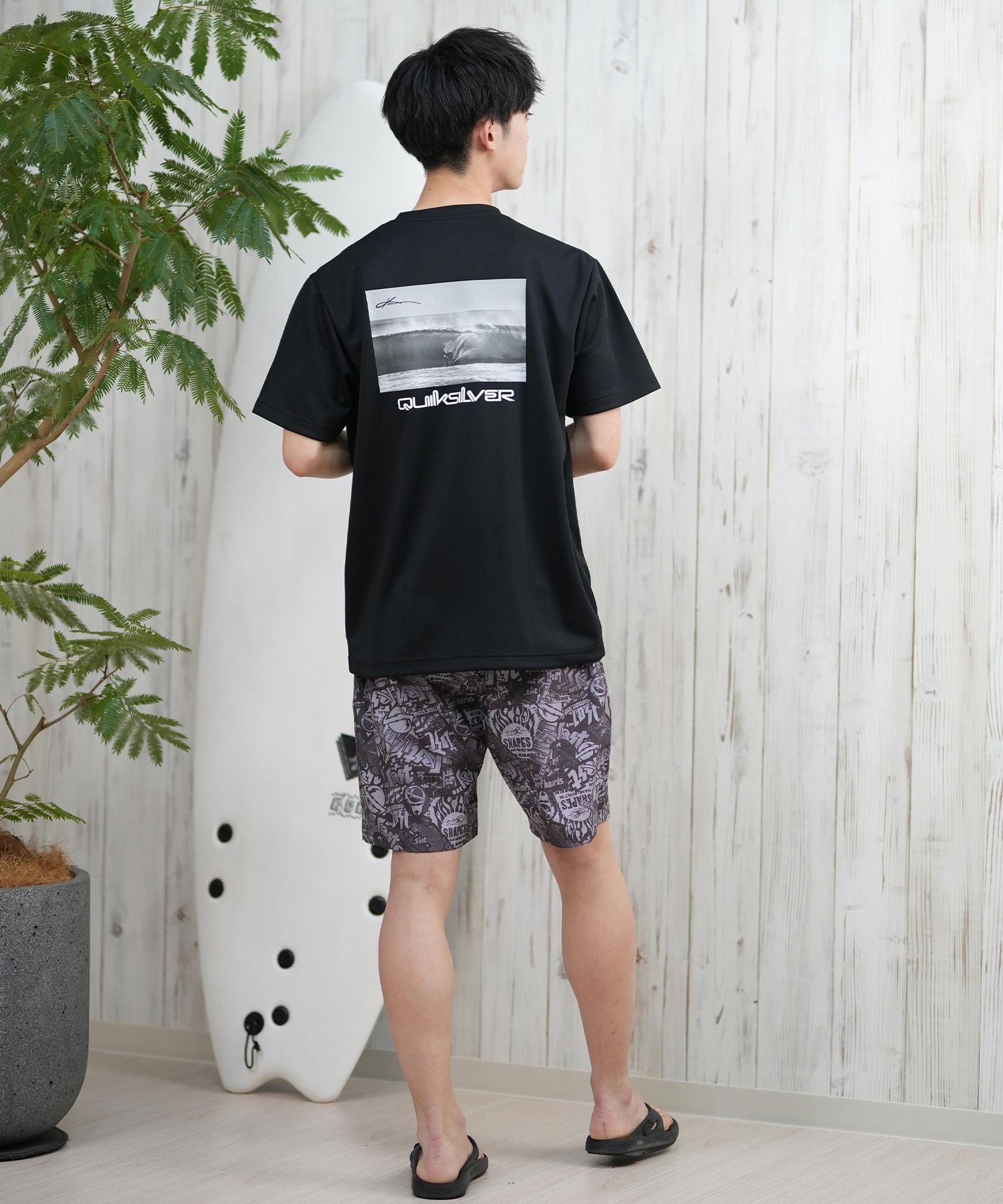QUIKSILVER クイックシルバー ラッシュガード メンズ 半袖 Tシャツ 水陸両用 UVカット QLY251622M ムラサキスポーツ限定(WHT1-M)