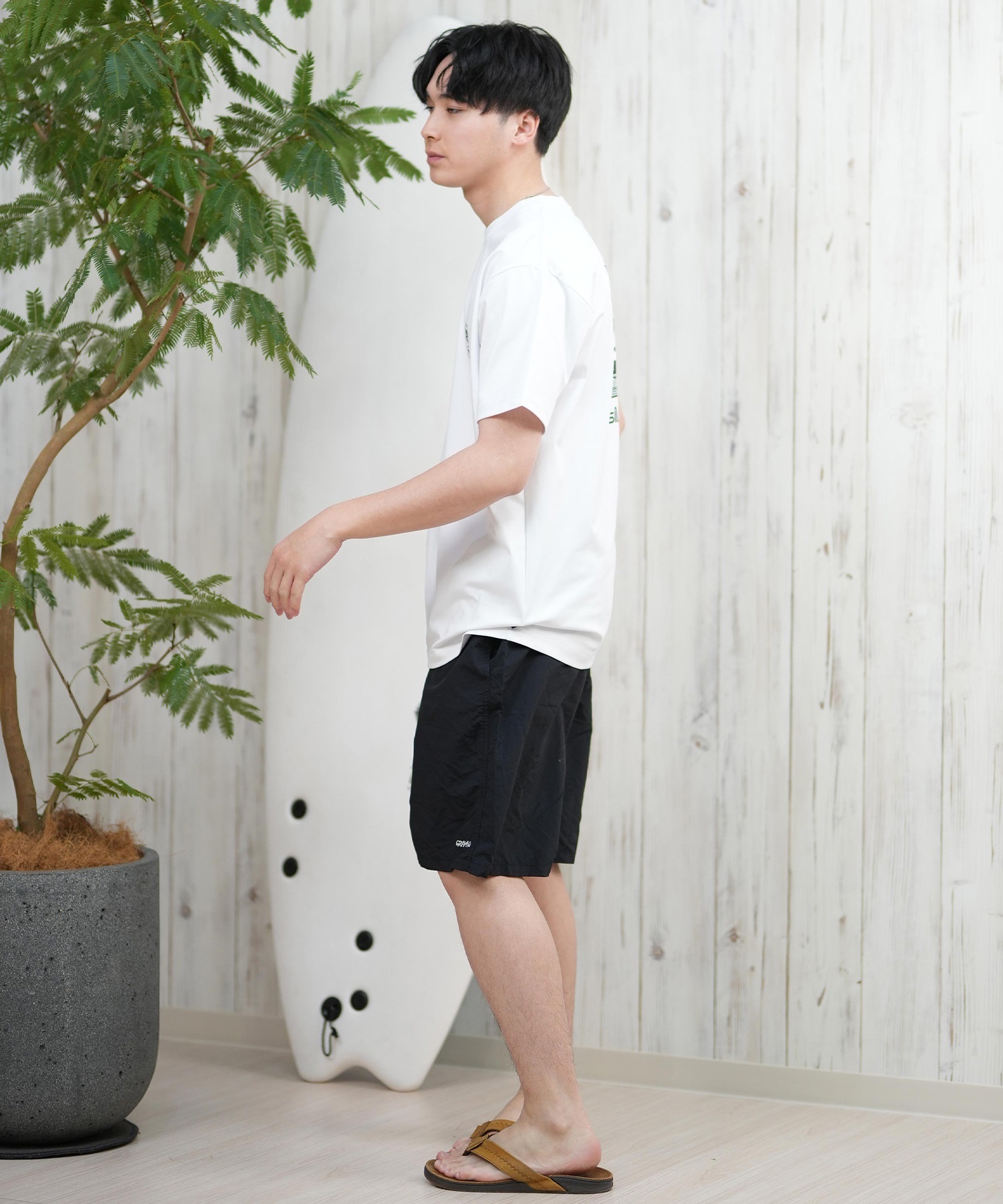 QUIKSILVER クイックシルバー ラッシュガード メンズ 半袖 Tシャツ バックプリント 水陸両用 UVカット QLY251624M ムラサキスポーツ限定(WHT1-M)