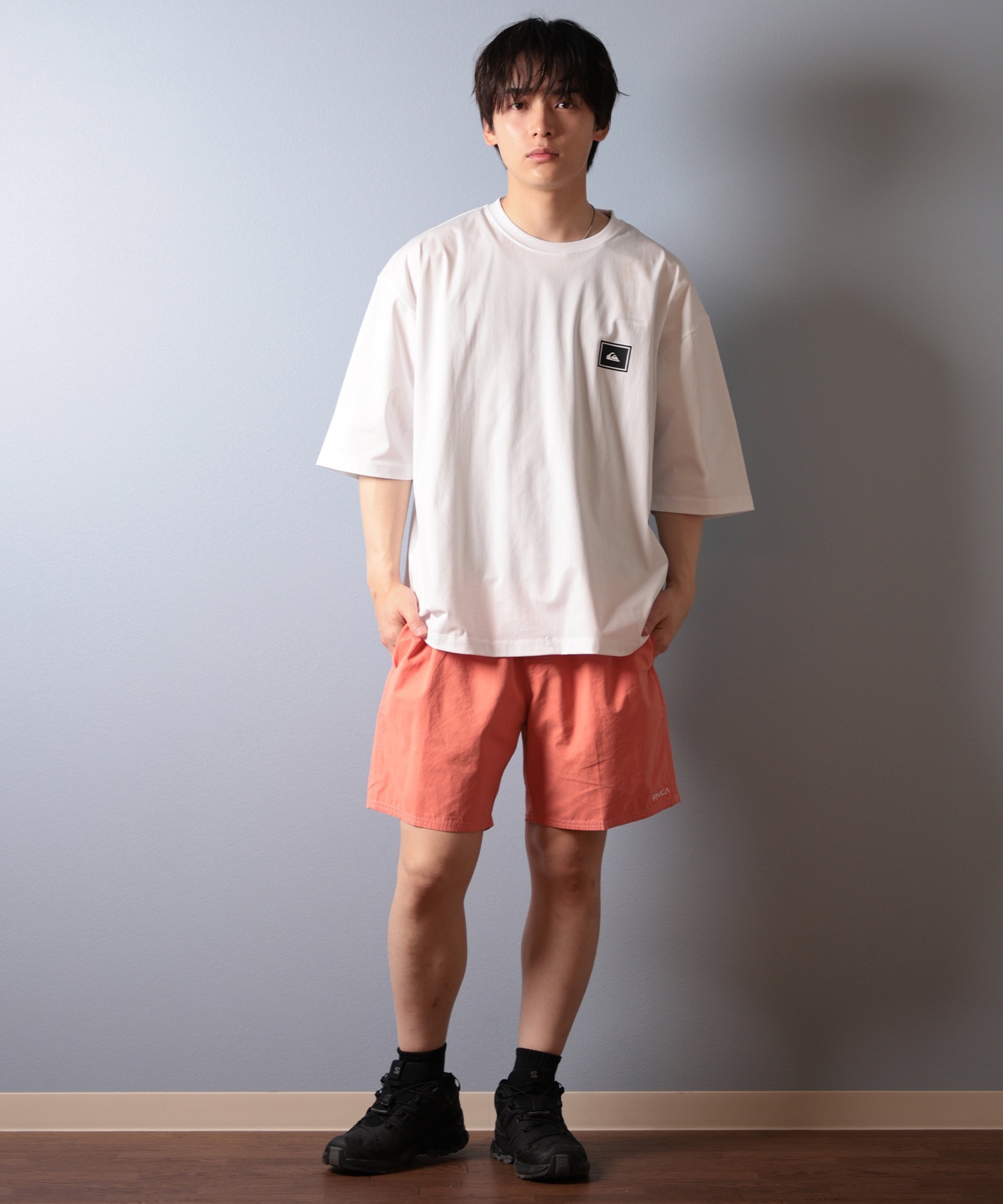 QUIKSILVER クイックシルバー ラッシュガード メンズ 半袖 Tシャツ バックプリント 水陸両用 UVカット QLY251625M ムラサキスポーツ限定(WHT-M)