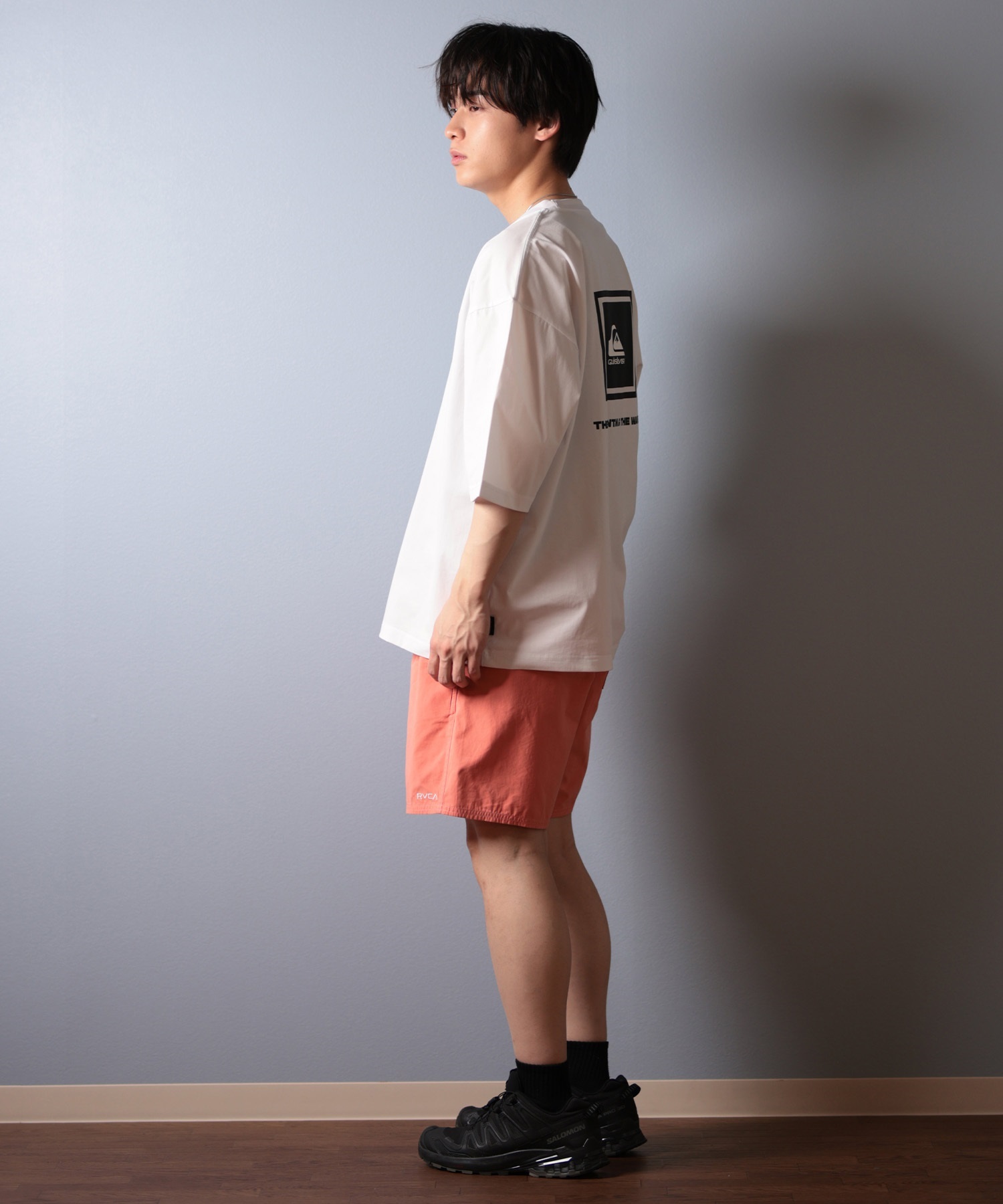 QUIKSILVER クイックシルバー ラッシュガード メンズ 半袖 Tシャツ バックプリント 水陸両用 UVカット QLY251625M ムラサキスポーツ限定(WHT-M)