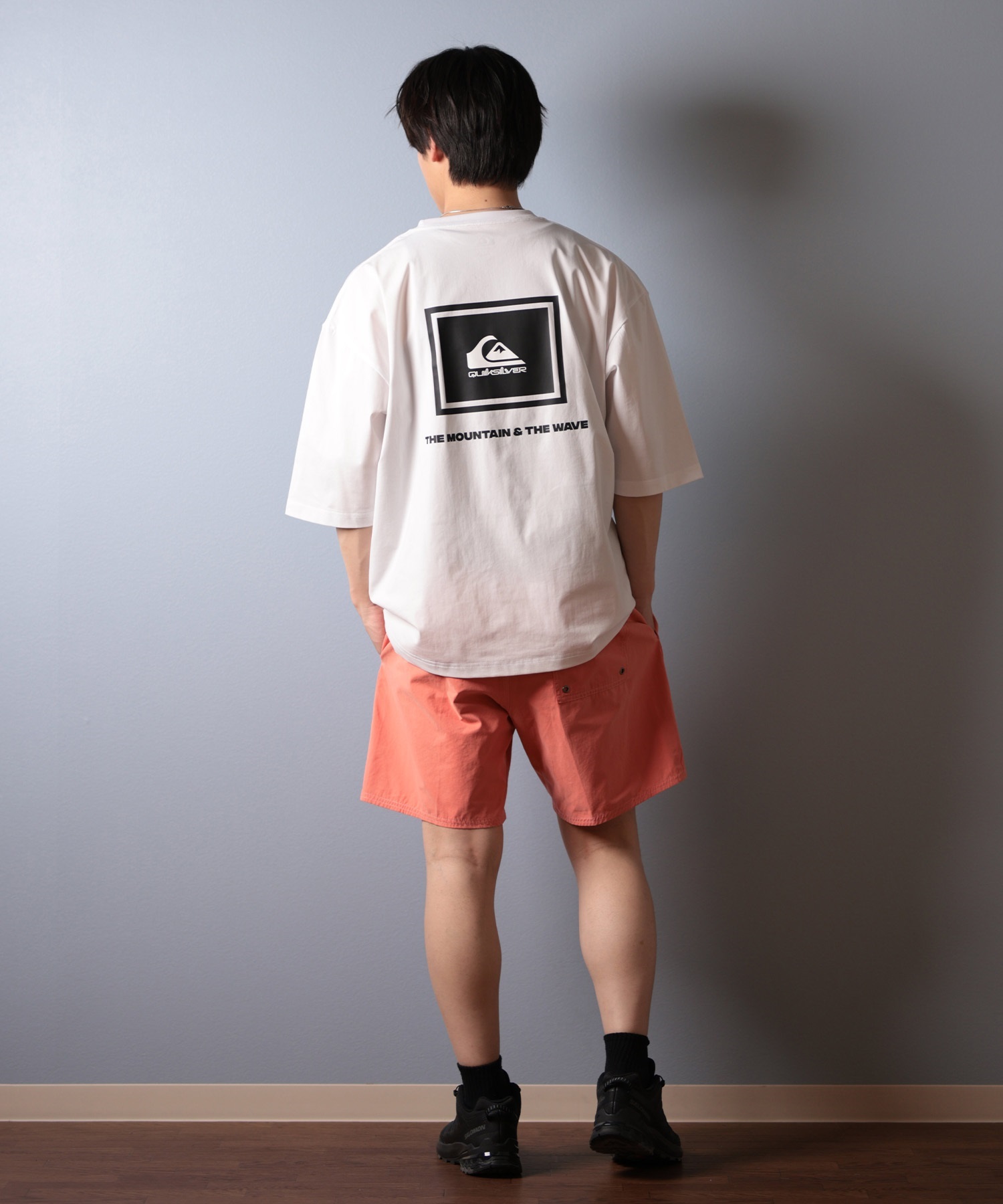 QUIKSILVER クイックシルバー ラッシュガード メンズ 半袖 Tシャツ バックプリント 水陸両用 UVカット QLY251625M ムラサキスポーツ限定(WHT-M)
