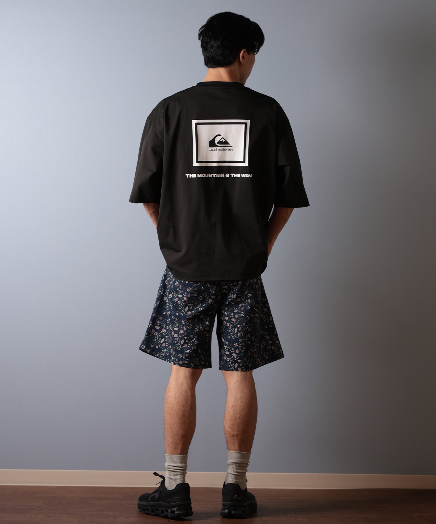QUIKSILVER クイックシルバー ラッシュガード メンズ 半袖 Tシャツ バックプリント 水陸両用 UVカット QLY251625M ムラサキスポーツ限定(WHT-M)