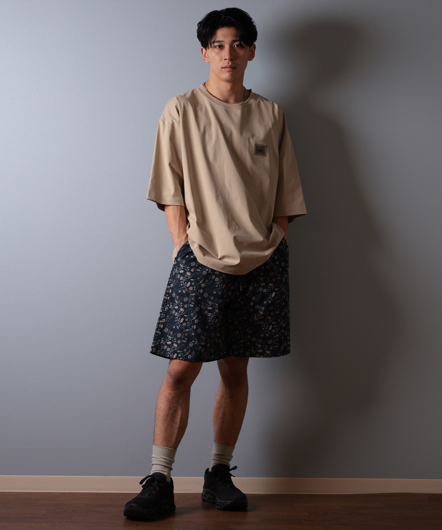 QUIKSILVER クイックシルバー ラッシュガード メンズ 半袖 Tシャツ バックプリント 水陸両用 UVカット QLY251625M ムラサキスポーツ限定(WHT-M)
