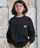 QUIKSILVER クイックシルバー 長袖 Tシャツ ロンT キッズ ジュニア 子供 バックプリント ロゴ BW HISTORY POCKET LT YOUTH KLT254001(BLK-130cm)