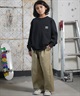 QUIKSILVER クイックシルバー 長袖 Tシャツ ロンT キッズ ジュニア 子供 バックプリント ロゴ BW HISTORY POCKET LT YOUTH KLT254001(BLK-130cm)