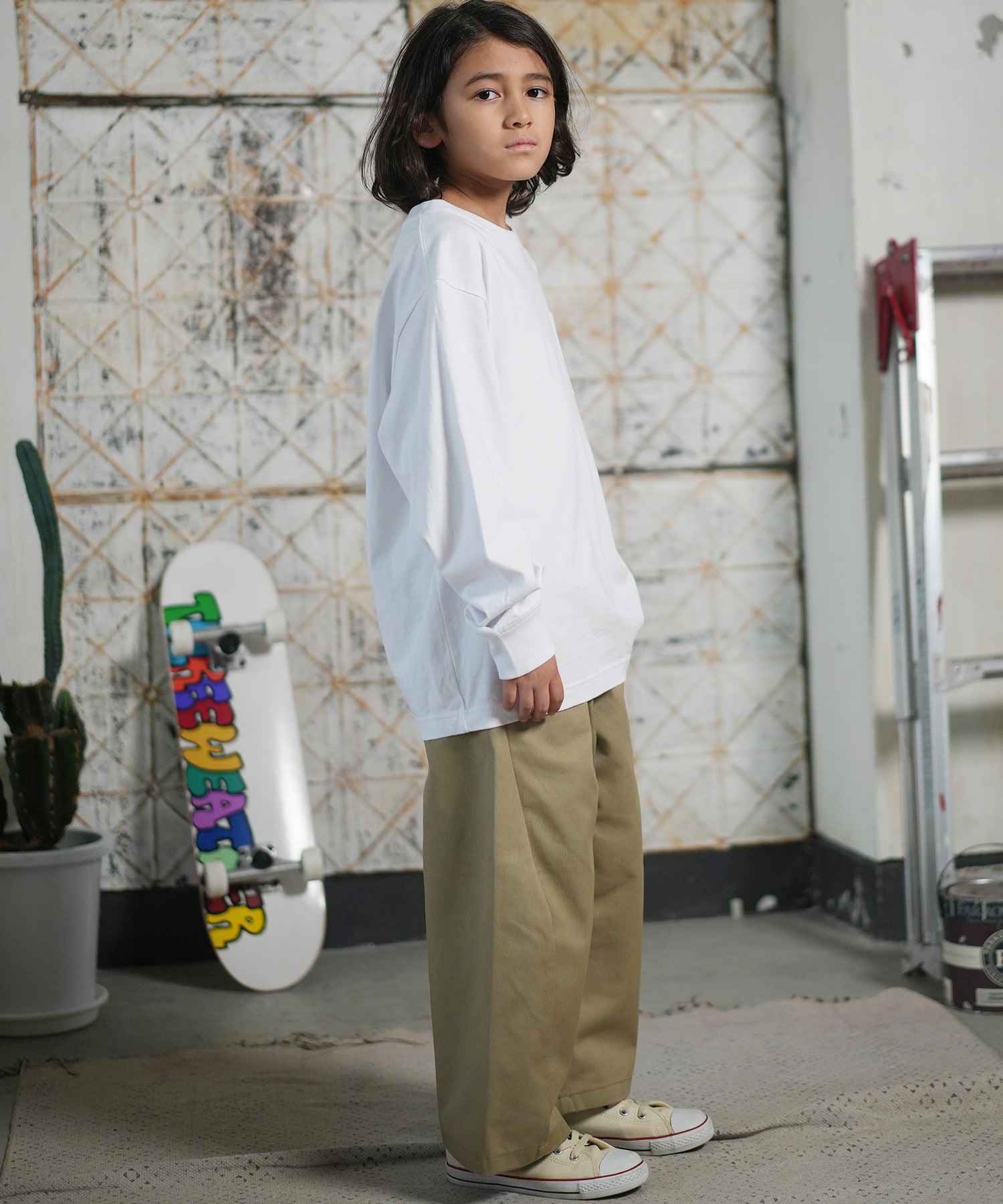 QUIKSILVER クイックシルバー 長袖 Tシャツ ロンT キッズ ジュニア 子供 バックプリント ロゴ BW HISTORY POCKET LT YOUTH KLT254001(BLK-130cm)