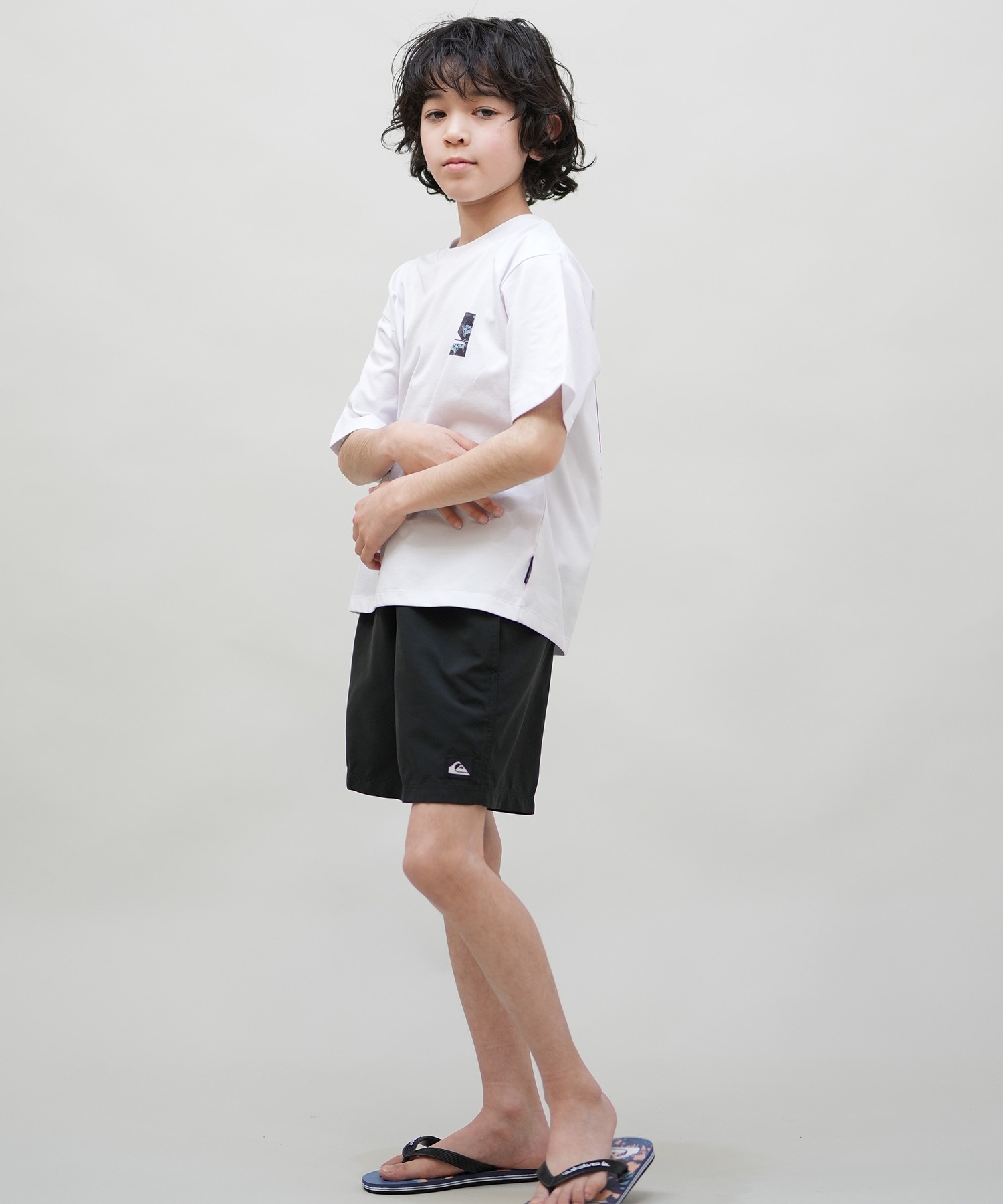 QUIKSILVER クイックシルバー 水着 海パン トランクス サーフパンツ キッズ ジュニア 子供 EVERYDAY SOLID VL YTH 14 EQBJV03517(BLK-130cm)