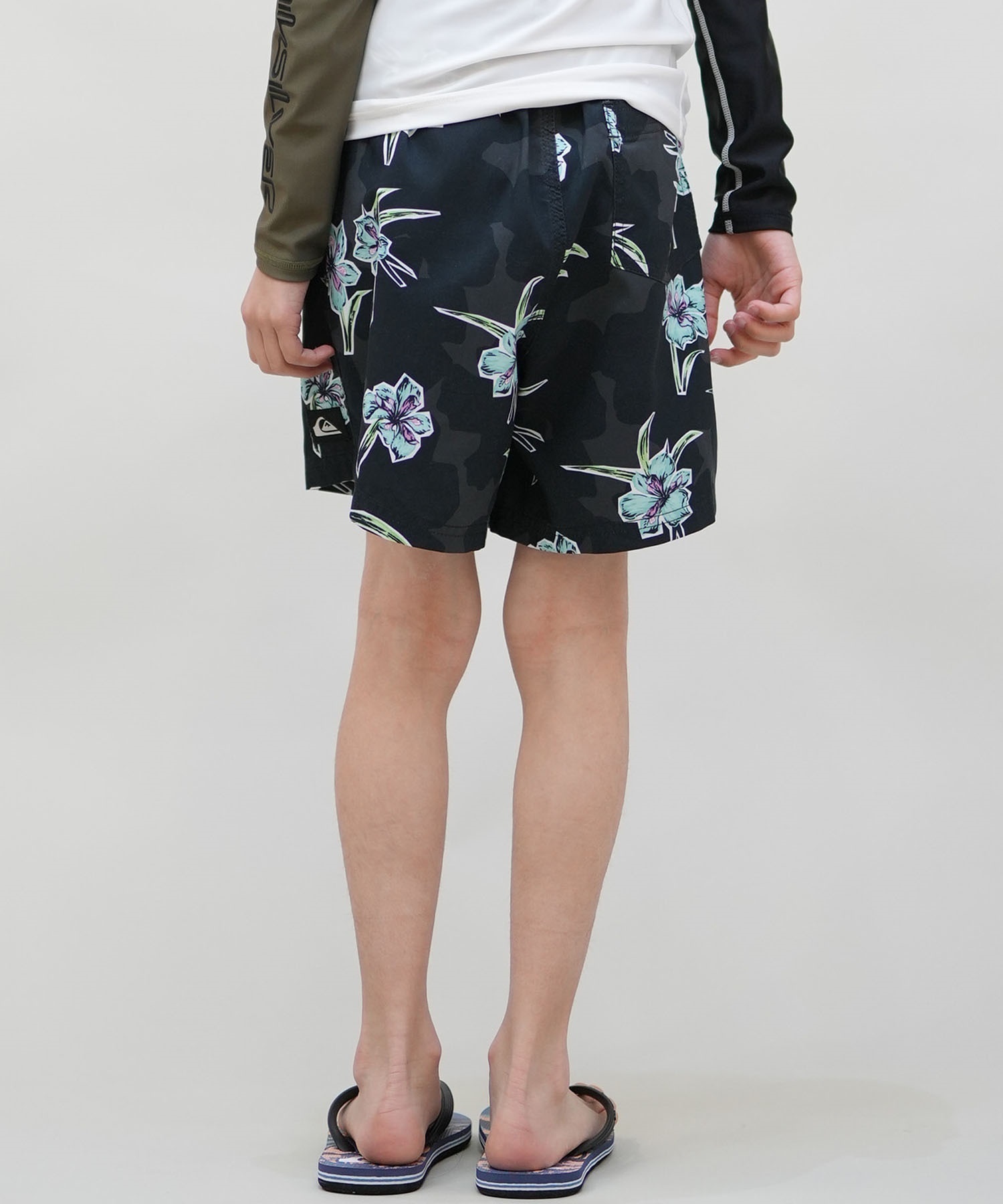 QUIKSILVER クイックシルバー 水着 海パン トランクス キッズ ジュニア 子供 EVERYDAY STRAIGHT VL YTH14 KBS251001(BLK-130cm)