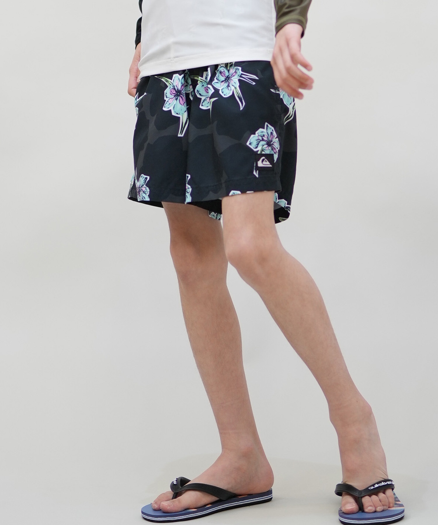 QUIKSILVER クイックシルバー 水着 海パン トランクス キッズ ジュニア 子供 EVERYDAY STRAIGHT VL YTH14 KBS251001(BLK-130cm)