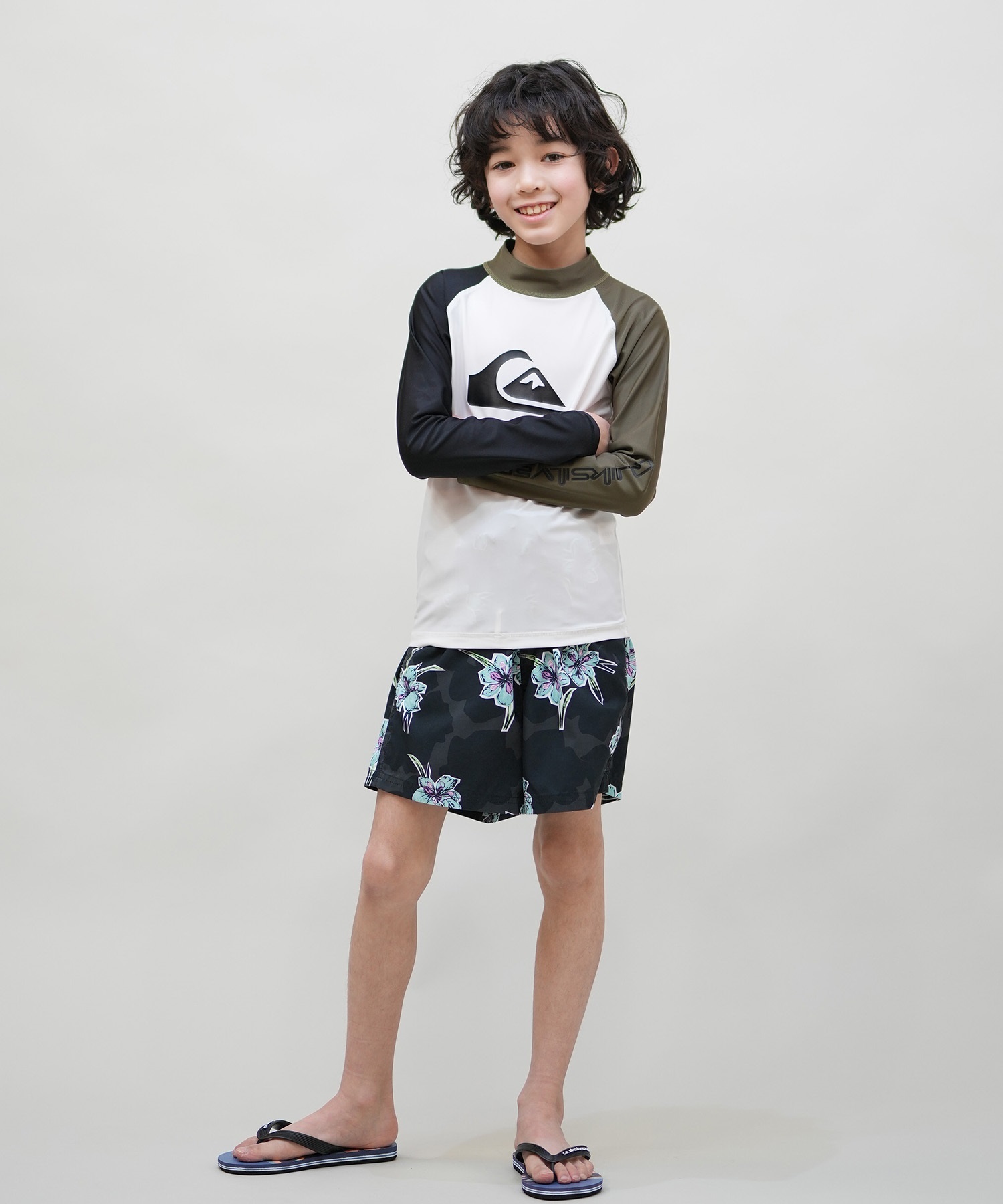 QUIKSILVER クイックシルバー 水着 海パン トランクス キッズ ジュニア 子供 EVERYDAY STRAIGHT VL YTH14 KBS251001(BLK-130cm)