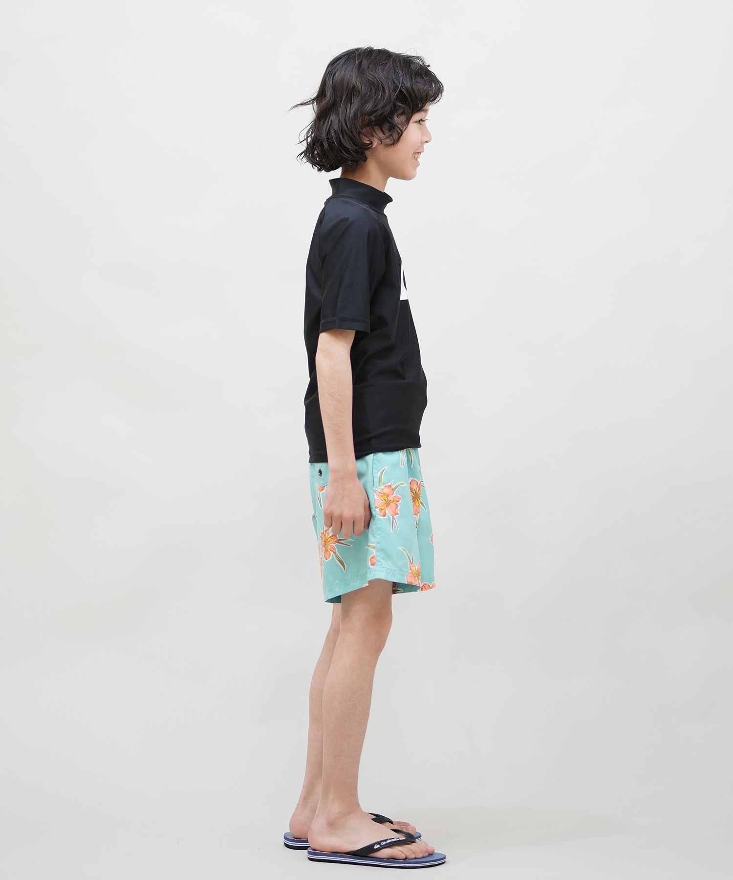 QUIKSILVER クイックシルバー 水着 海パン トランクス キッズ ジュニア 子供 EVERYDAY STRAIGHT VL YTH14 KBS251001(BLK-130cm)