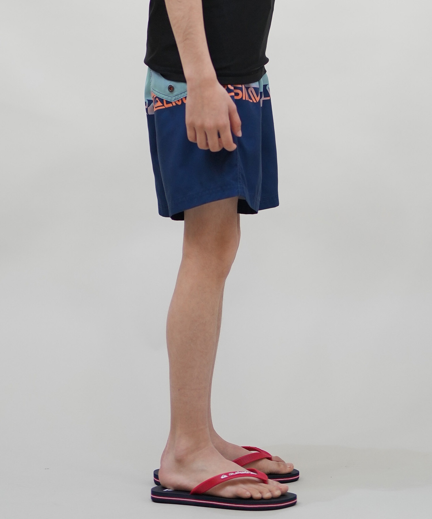 QUIKSILVER クイックシルバー 水着 海パン トランクス サーフパンツ キッズ ジュニア 子供 EVERYDAY WORDBLOCK VL YTH KBS251002(BLK-130cm)