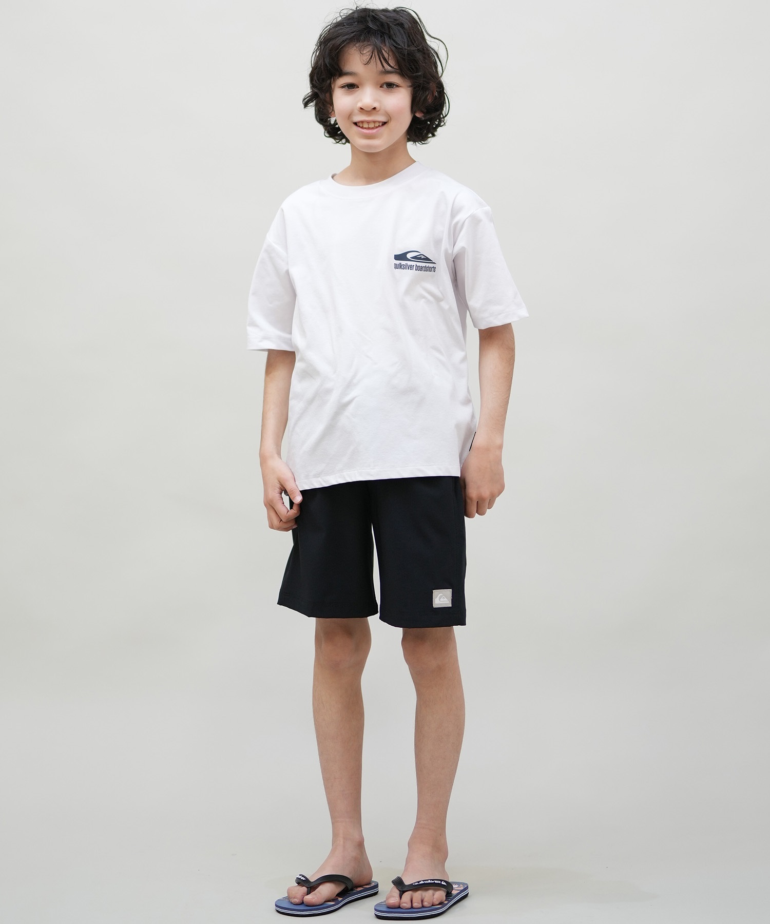 QUIKSILVER クイックシルバー 水着 海パン トランクス サーフパンツ キッズ ジュニア 子供 シンプル ロゴ SOLID VOLLEY YOUTH 16NB KBS252001(BLK-130cm)