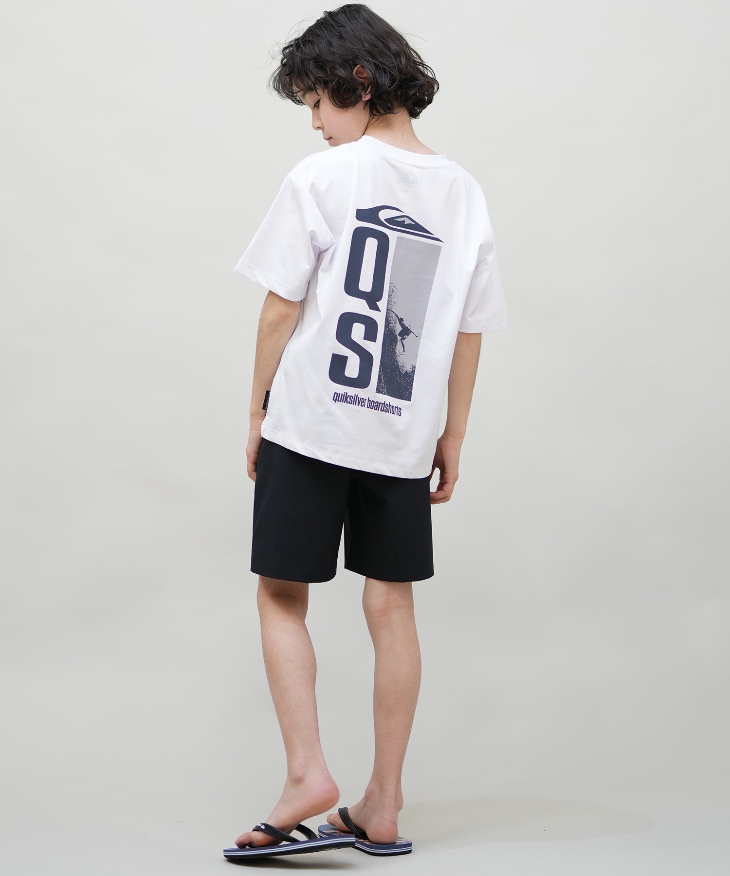 QUIKSILVER クイックシルバー 水着 海パン トランクス サーフパンツ キッズ ジュニア 子供 シンプル ロゴ SOLID VOLLEY YOUTH 16NB KBS252001(BLK-130cm)