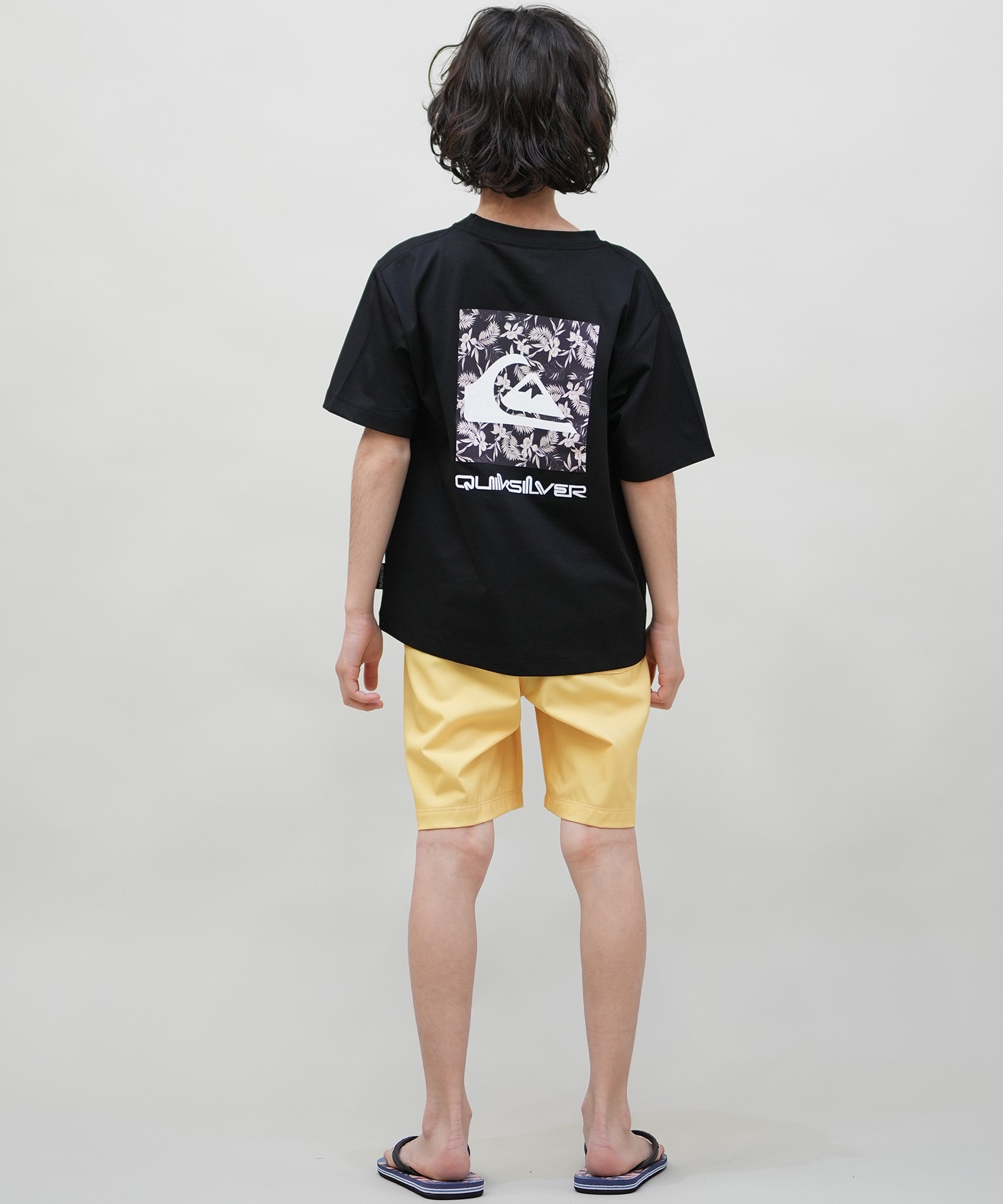 QUIKSILVER クイックシルバー 水着 海パン トランクス サーフパンツ キッズ ジュニア 子供 シンプル ロゴ SOLID VOLLEY YOUTH 16NB KBS252001(BLK-130cm)
