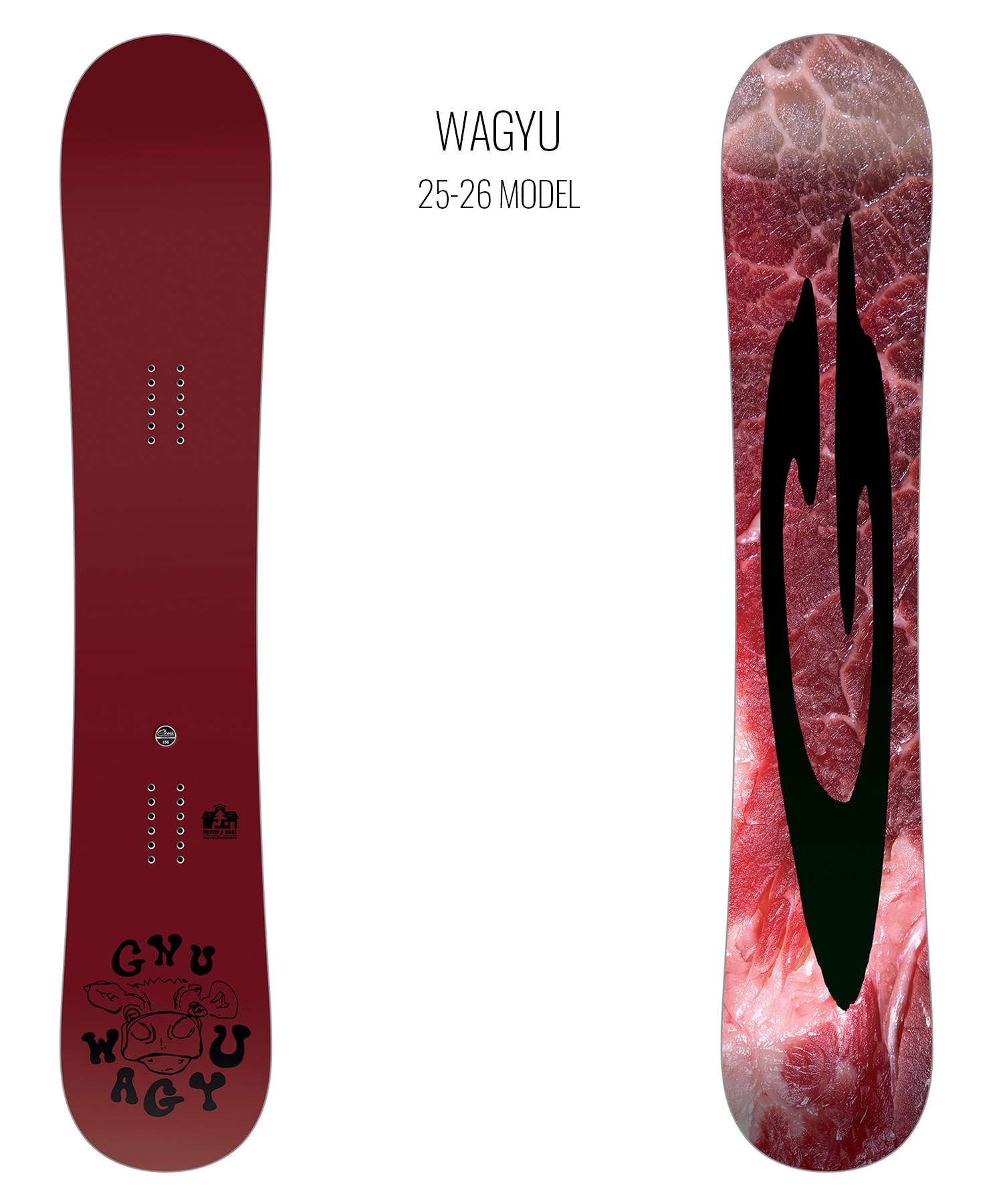 早期購入】 GNU グヌー スノーボード 板 メンズ WAGYU ムラサキ