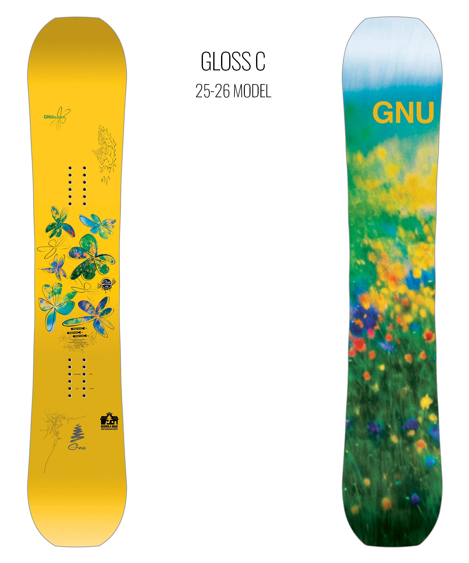 GNU グヌー グロス シー スノーボード 板 レディース 25-26 MM A31