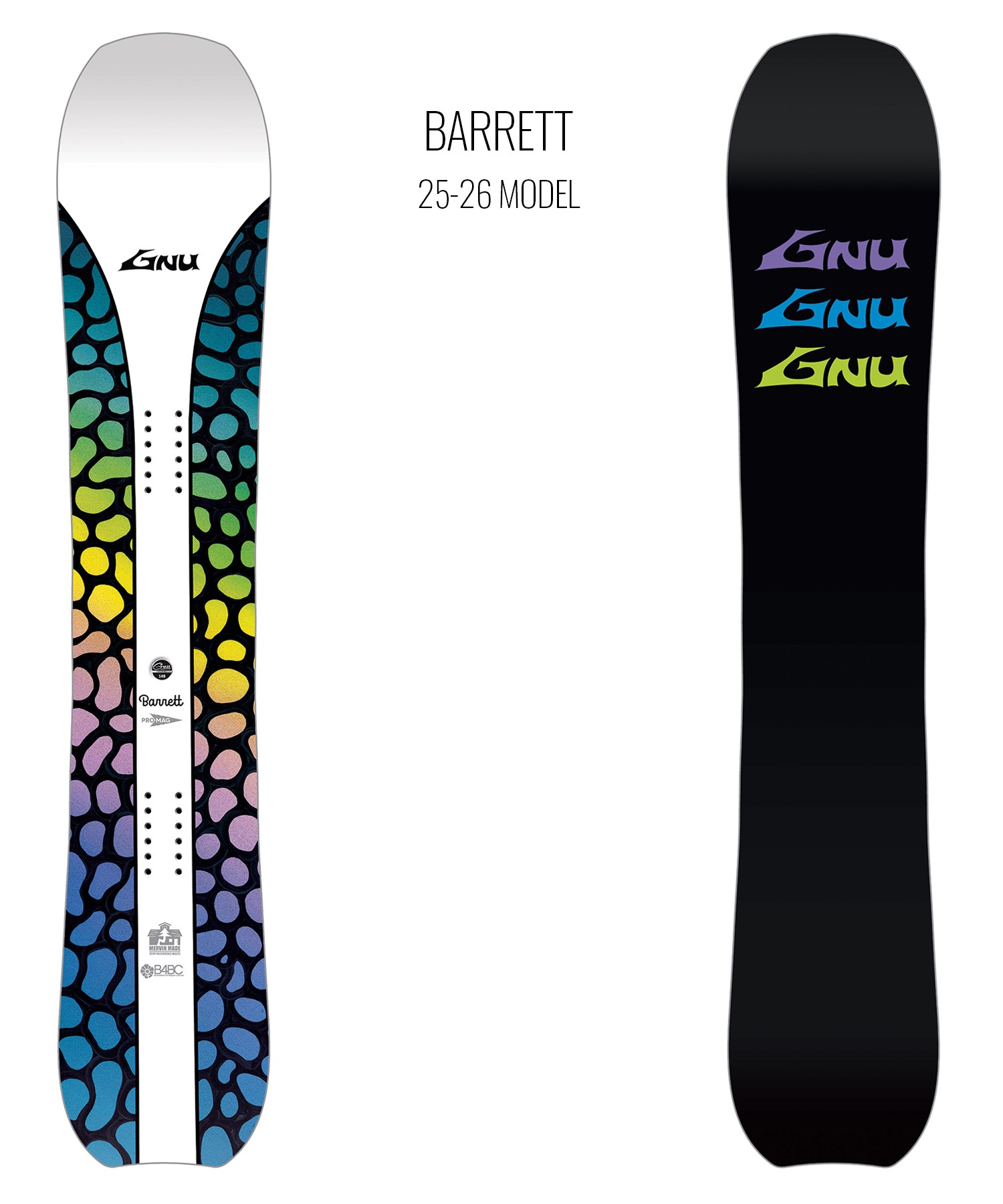 スノーボード HAIRU 2526】 GNU グヌー スノーボード 板 メンズ BARRETT ムラサキスポーツ
