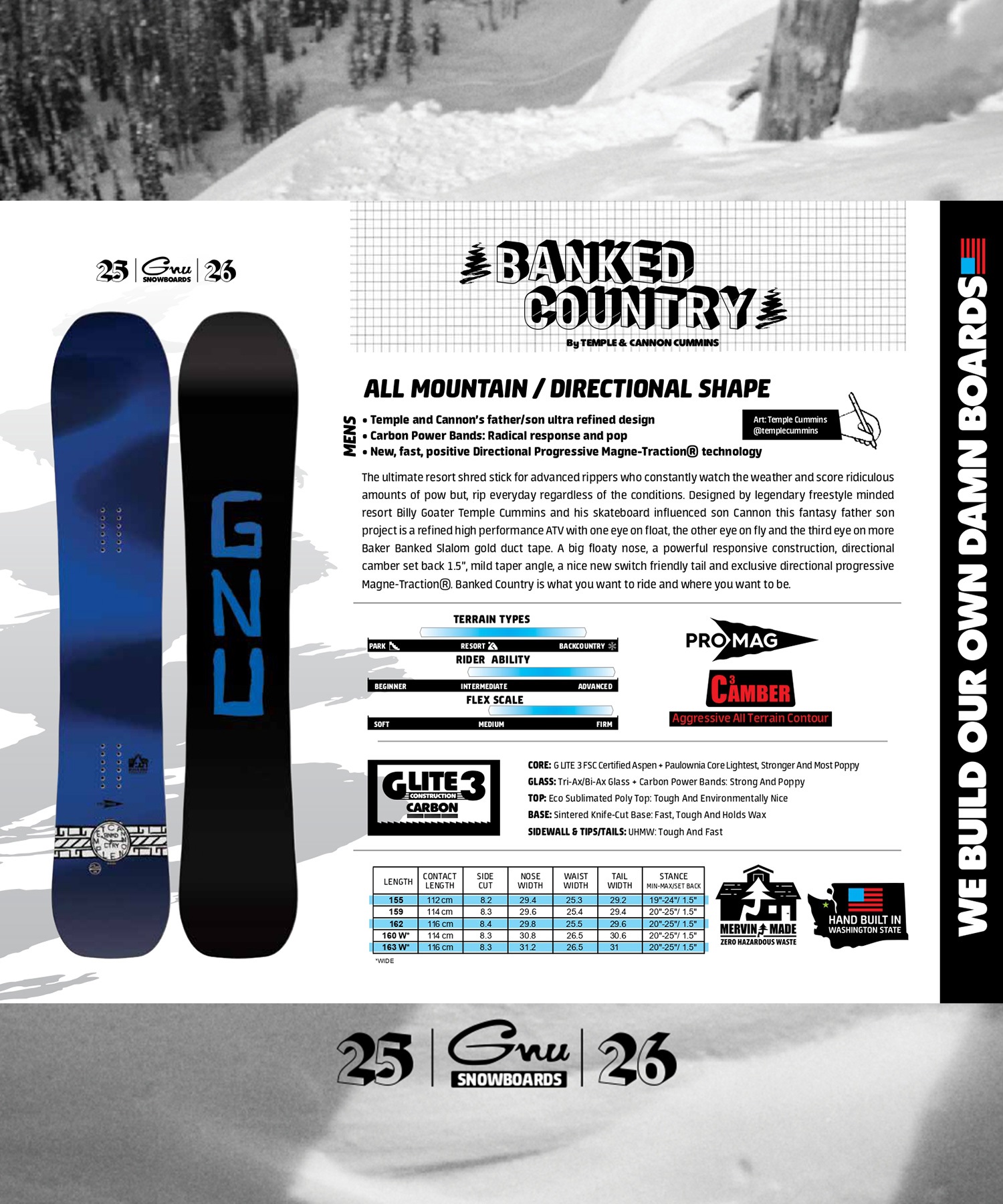 GNU グヌー BANKED COUNTRY スノーボード 板 メンズ ムラサキスポーツ