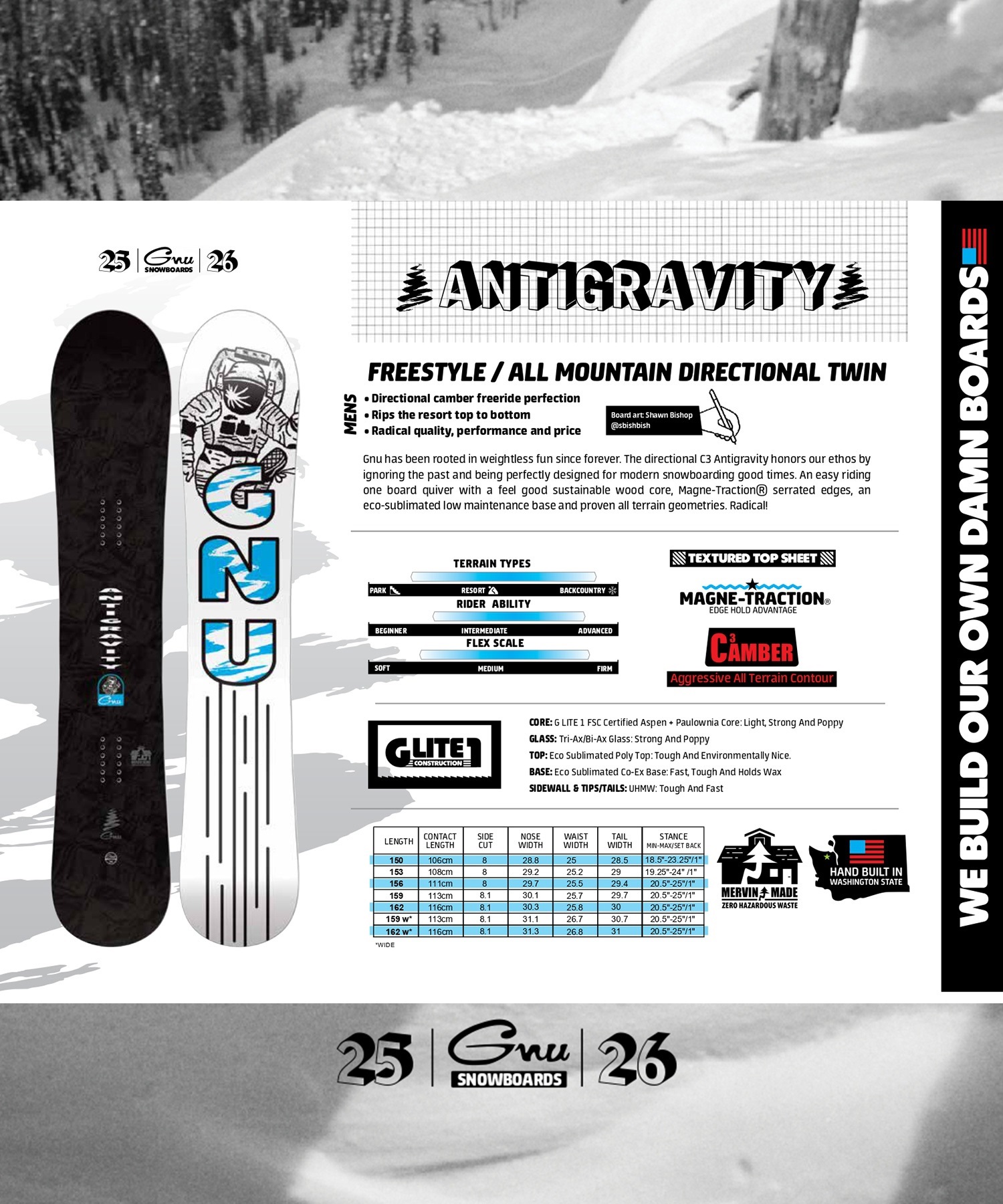 2526】 GNU グヌー スノーボード 板 メンズ ANTIGRAVITY ムラサキ