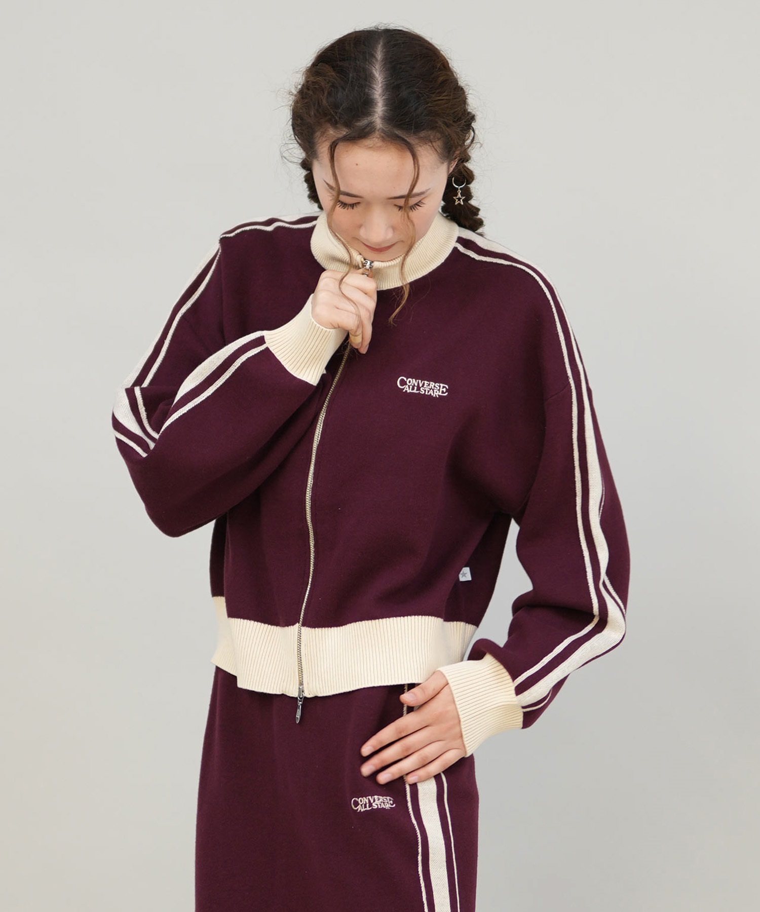 CONVERSE コンバース アウター レディース ニットジャケット ライン