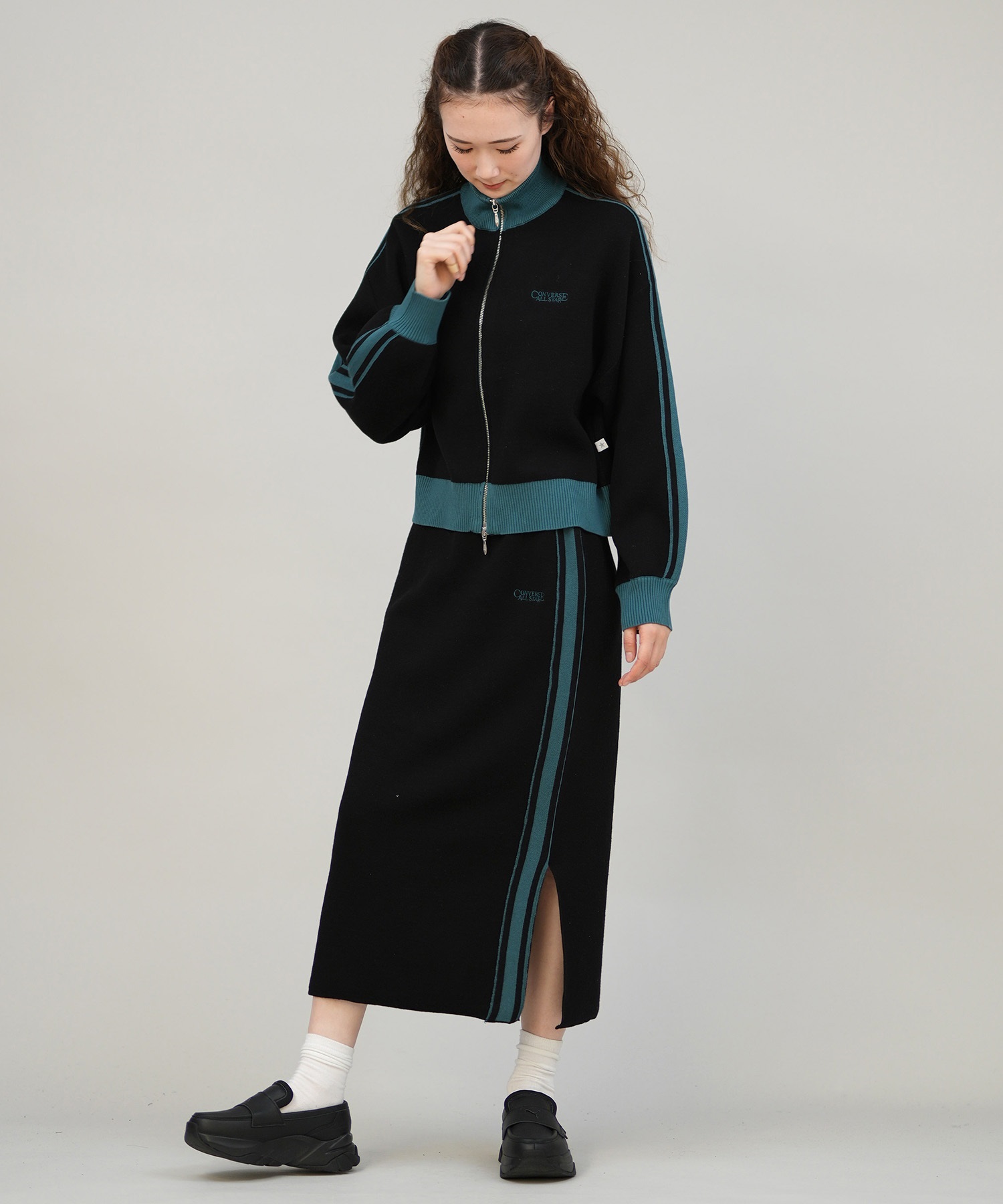 CONVERSE コンバース アウター レディース ニットジャケット ライン