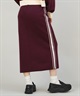 CONVERSE コンバース ロングスカート レディース ニットスカート サイドライン ナロースカート セットアップ対応  5487-6462(49BK-M)