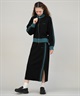 CONVERSE コンバース ロングスカート レディース ニットスカート サイドライン ナロースカート セットアップ対応  5487-6462(49BK-M)