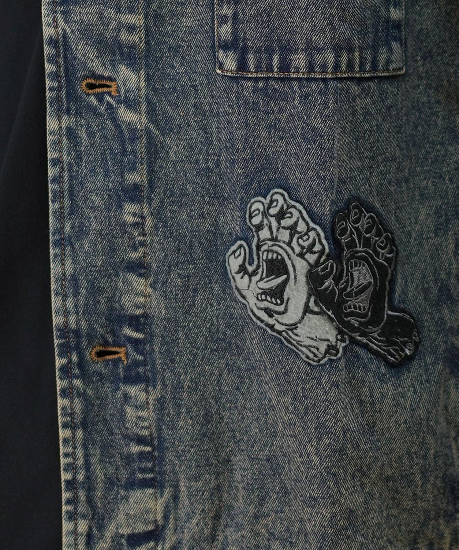SANTACRUZ サンタクルーズ アウター メンズ デニムジャケット ワッペン 刺繍 502251101 ムラサキスポーツ限定(OVDBK-M)