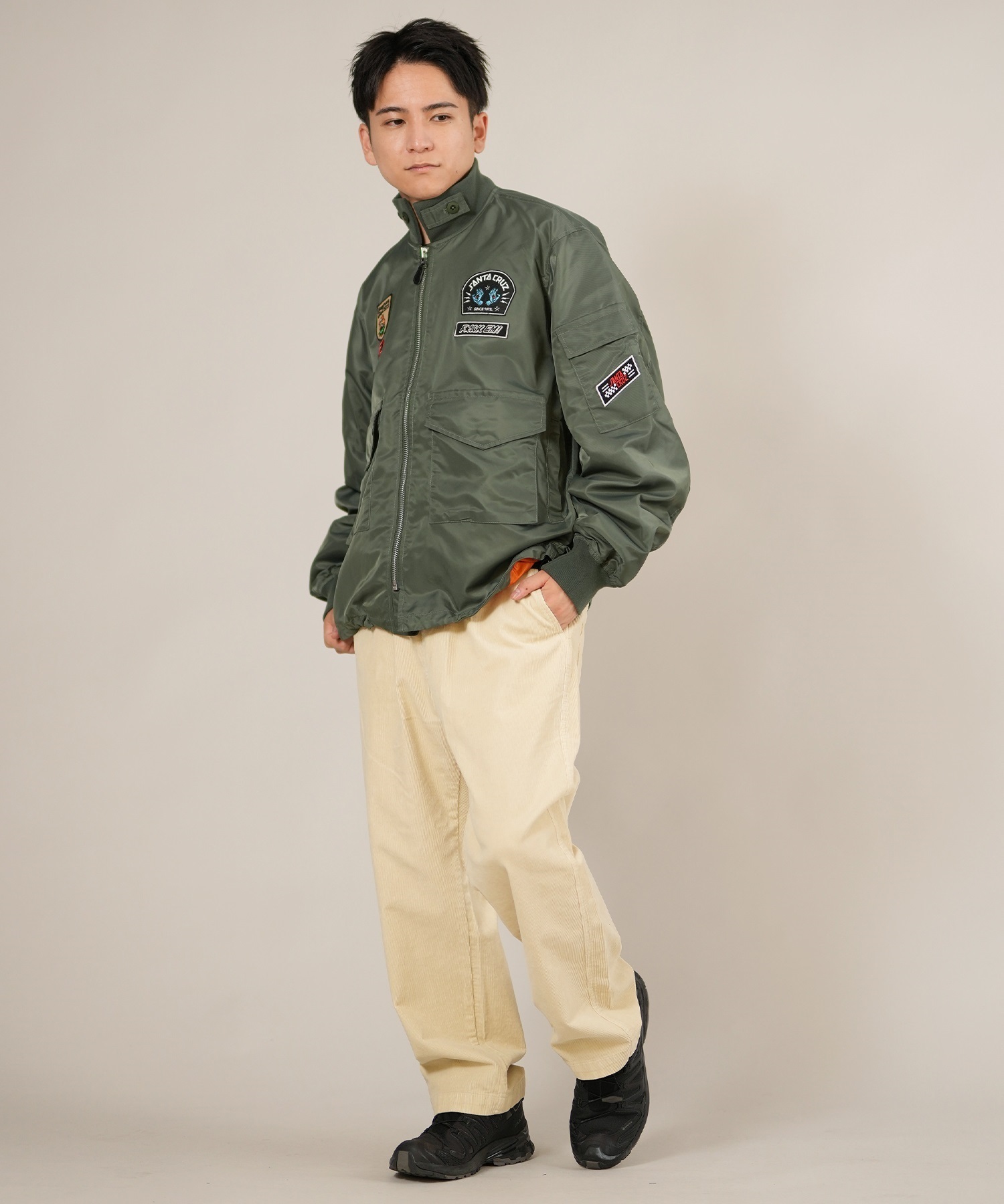 SANTACRUZ/サンタクルーズ メンズ ワークジャケットムラサキスポーツ限定 SANTACRUZ サンタクルーズ ジャケット メンズ フライトジャケット ARMY