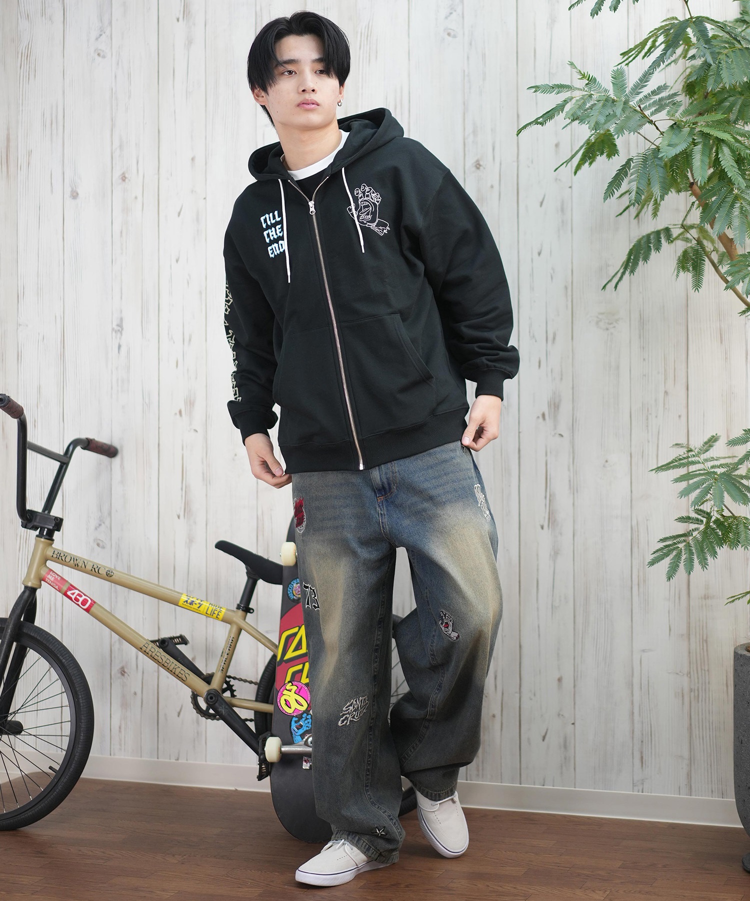 SANTACRUZ サンタクルーズ パーカー ジップアップ メンズ バック