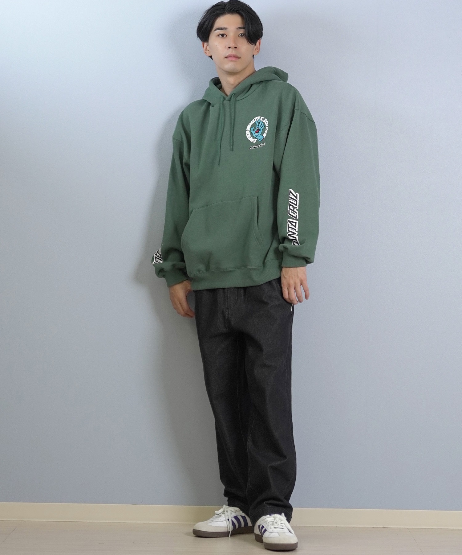 サンタクルーズ スウェット プルオーバー パーカー　タイダイ　グリーン　XL SANTACRUZ サンタクルーズ プルオーバー パーカー メンズ バック