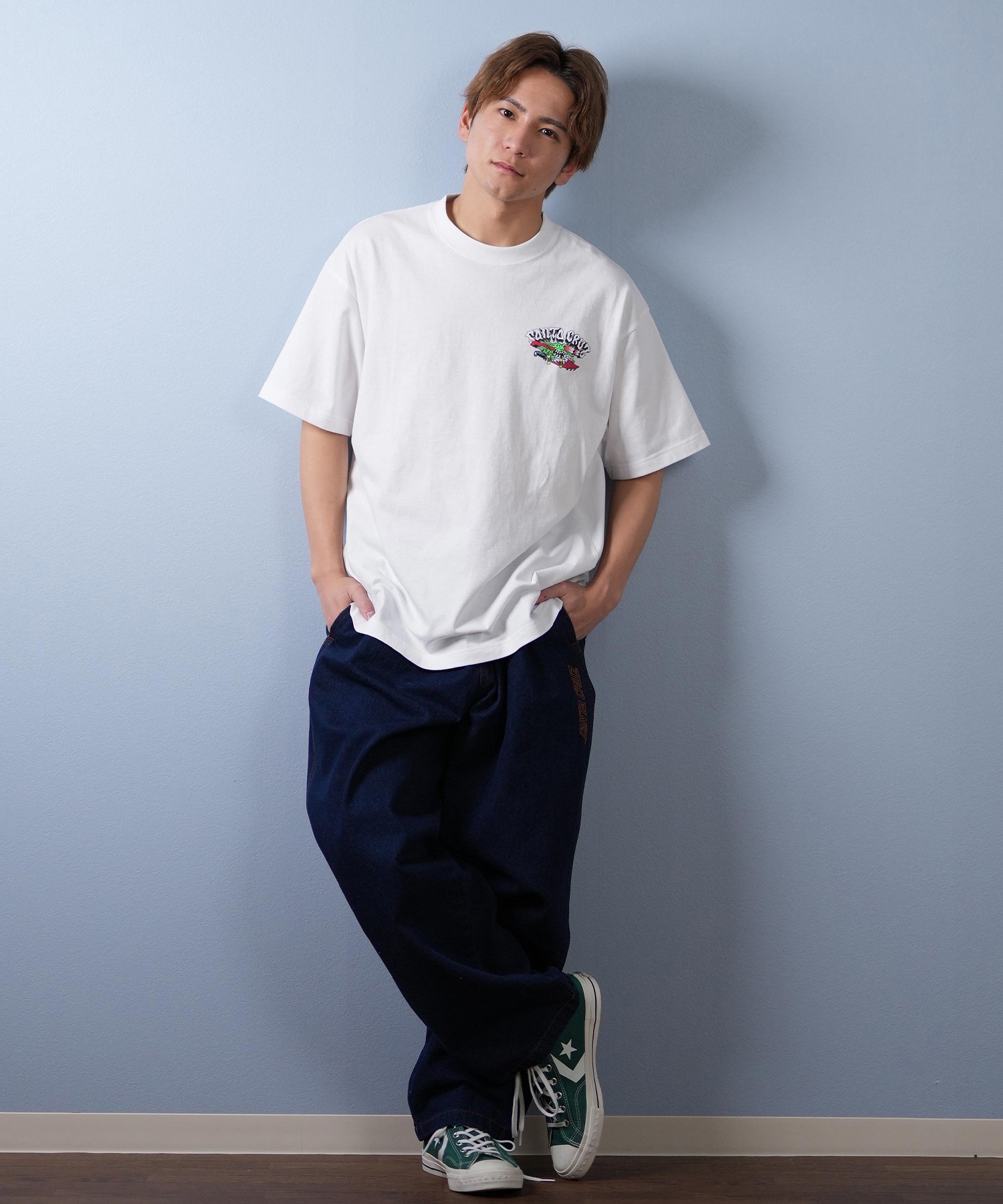 SANTACRUZ サンタクルーズ 半袖 Tシャツ メンズ バックプリント SLASHER 502252404 ムラサキスポーツ限定(WHITE-M)