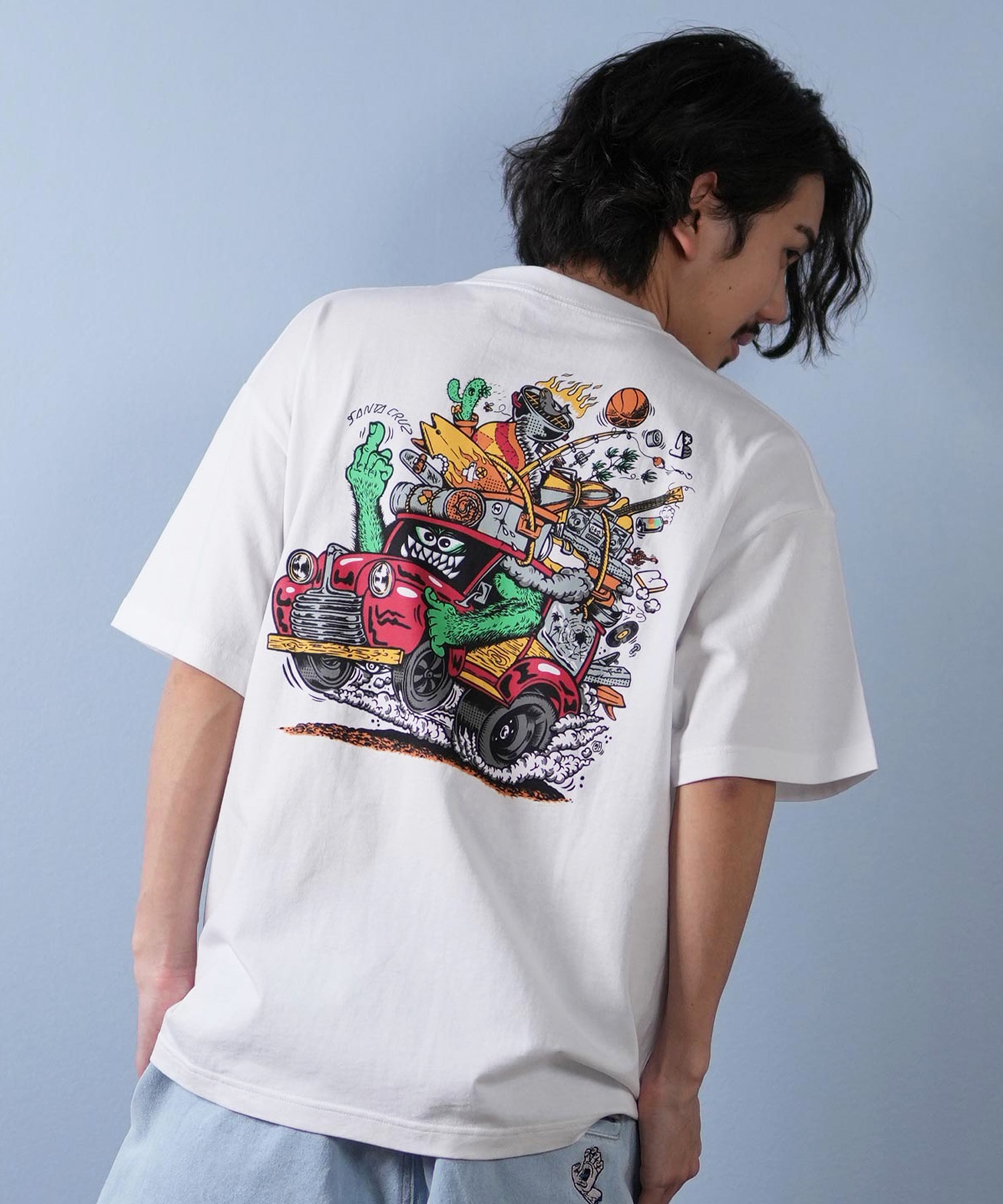 SANTACRUZ サンタクルーズ 半袖 Tシャツ メンズ バックプリント ロゴ 502252408 ムラサキスポーツ限定(WHITE-M)